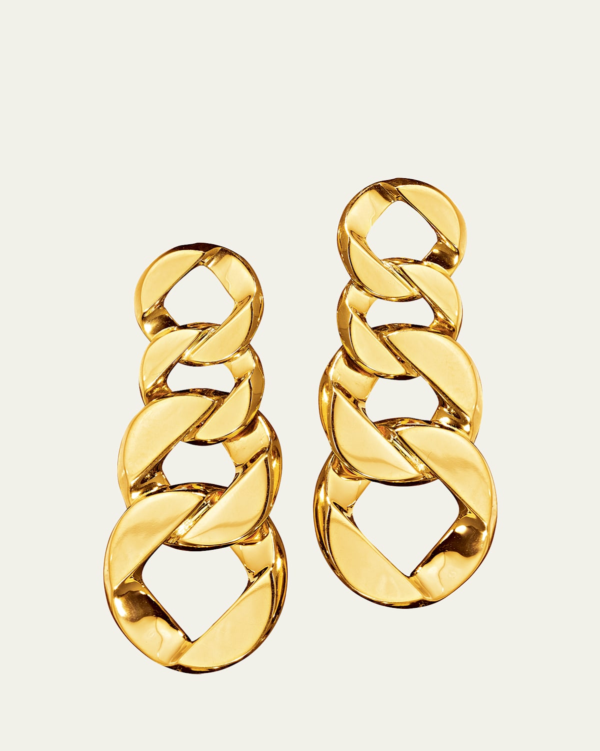 Verdura 18K Yellow Gold Curb-Link Pendant Earrings