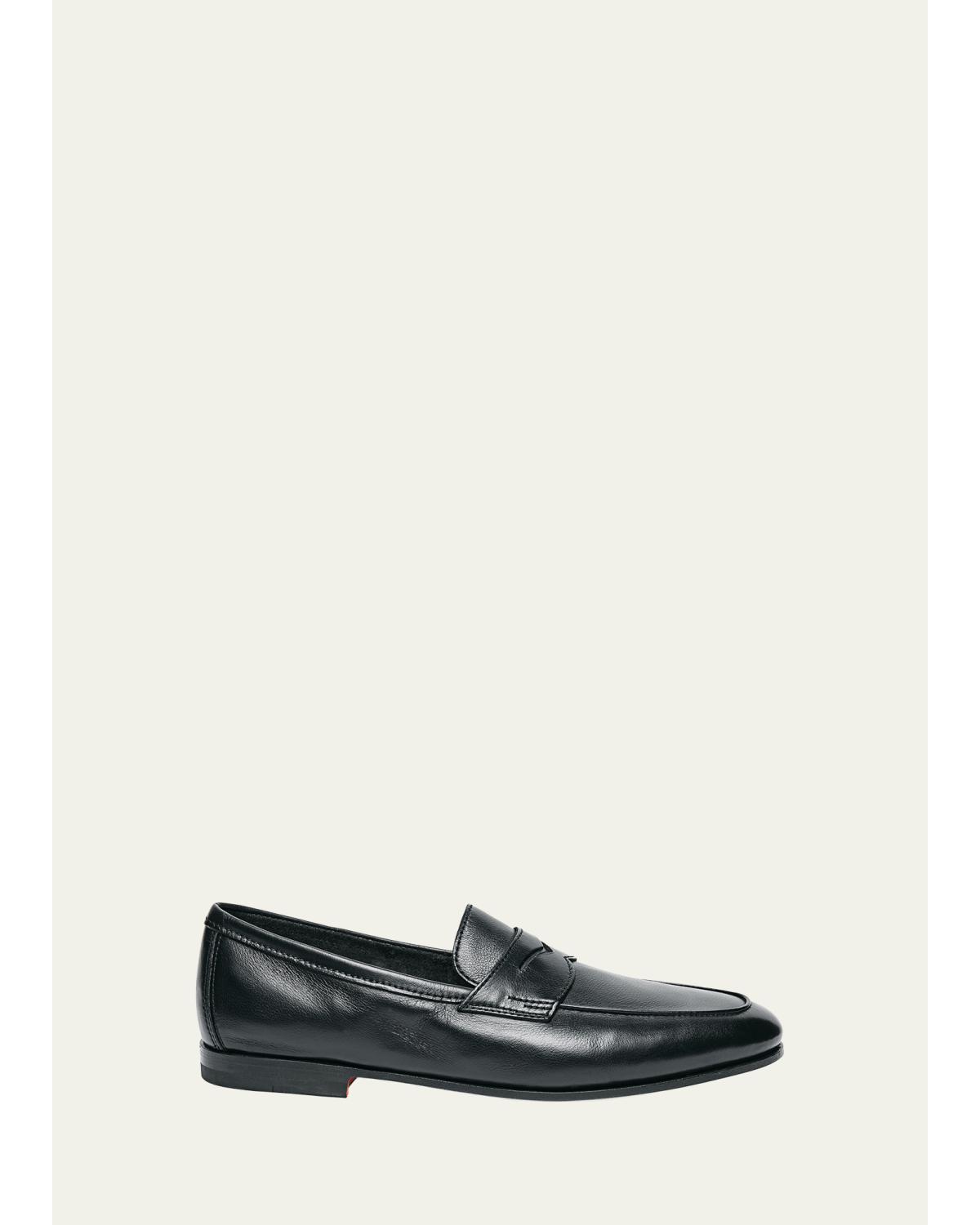 Men'S Carlo Soft Leather Reverse Goodyear Penny Loafers