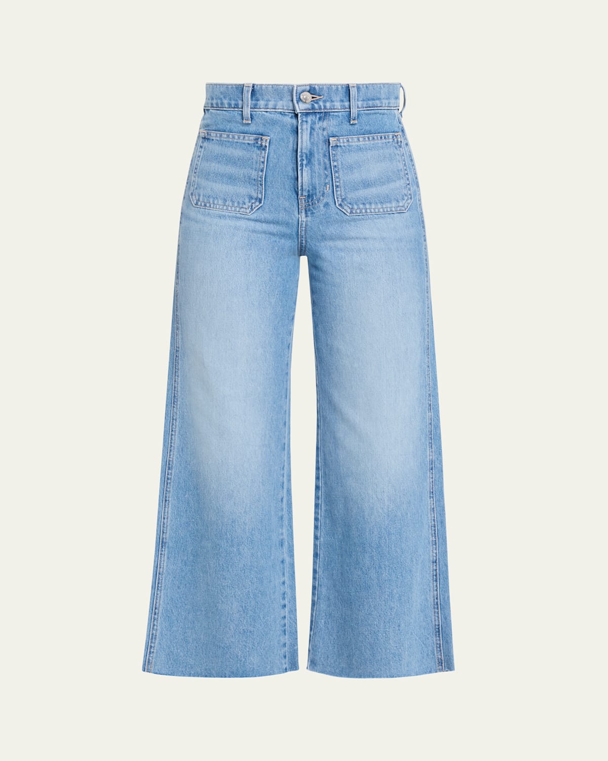 Veronica Beard Taylor Cropped High-rise Wide Jeans In Blue