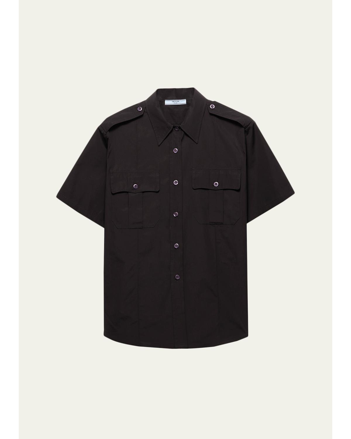 Short-Sleeve Cotton Utility Shirt