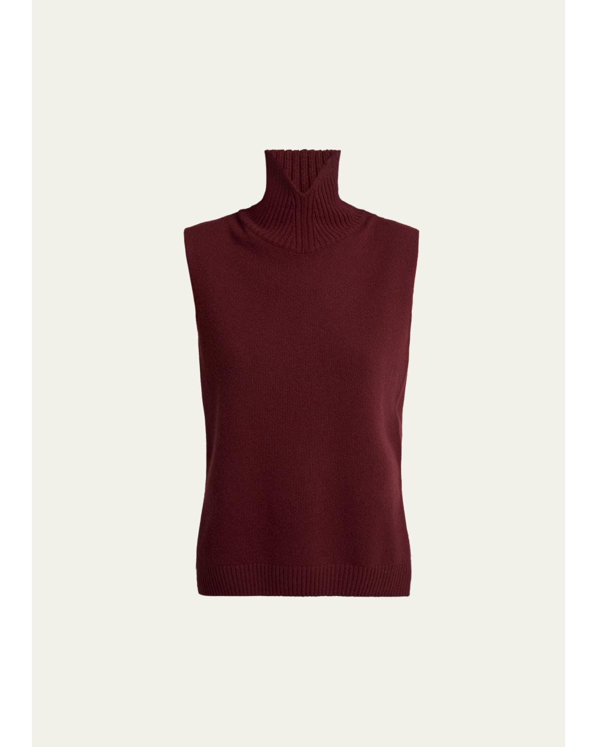 High-Neck Split Hem Gilet