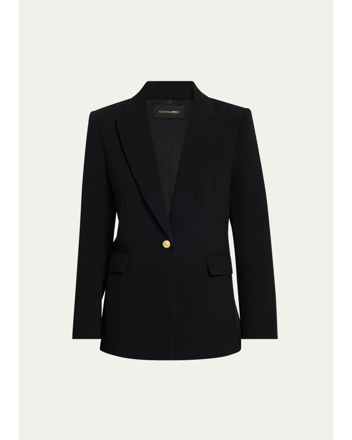 Rue Single-Button Crepe Jacket