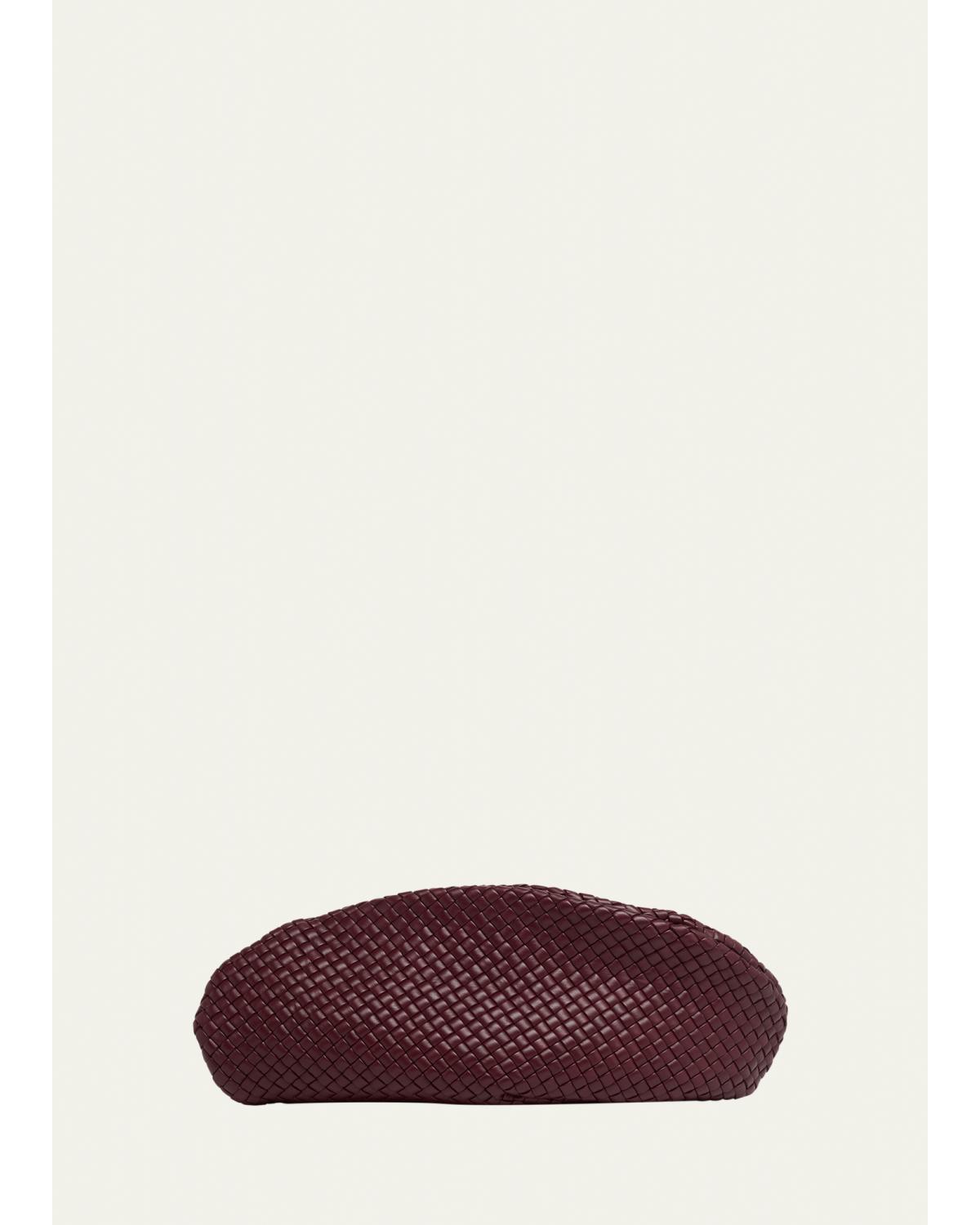 Padded Leather Sculptural Clutch Bag