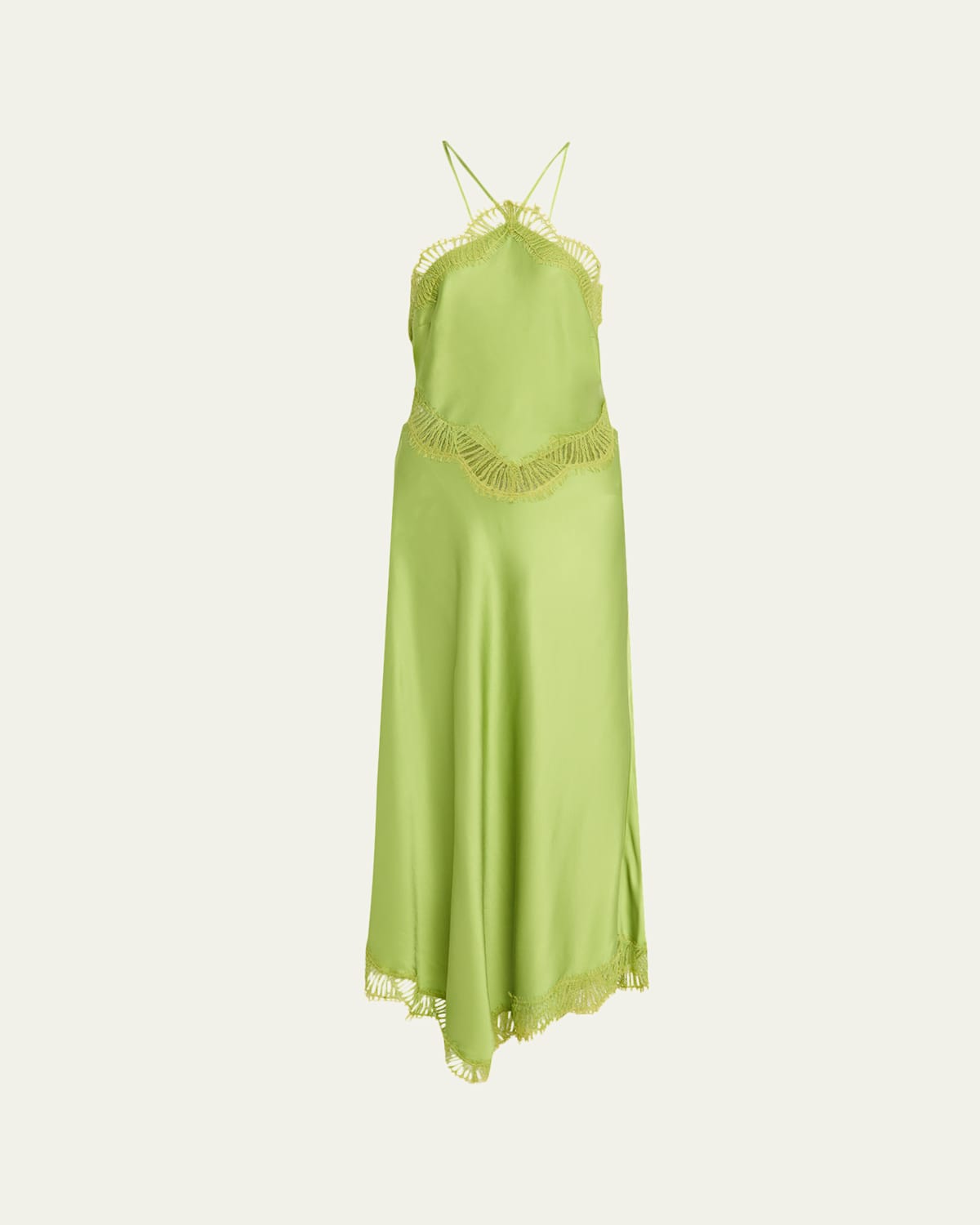 Lucia Satin & Lace Midi Dress