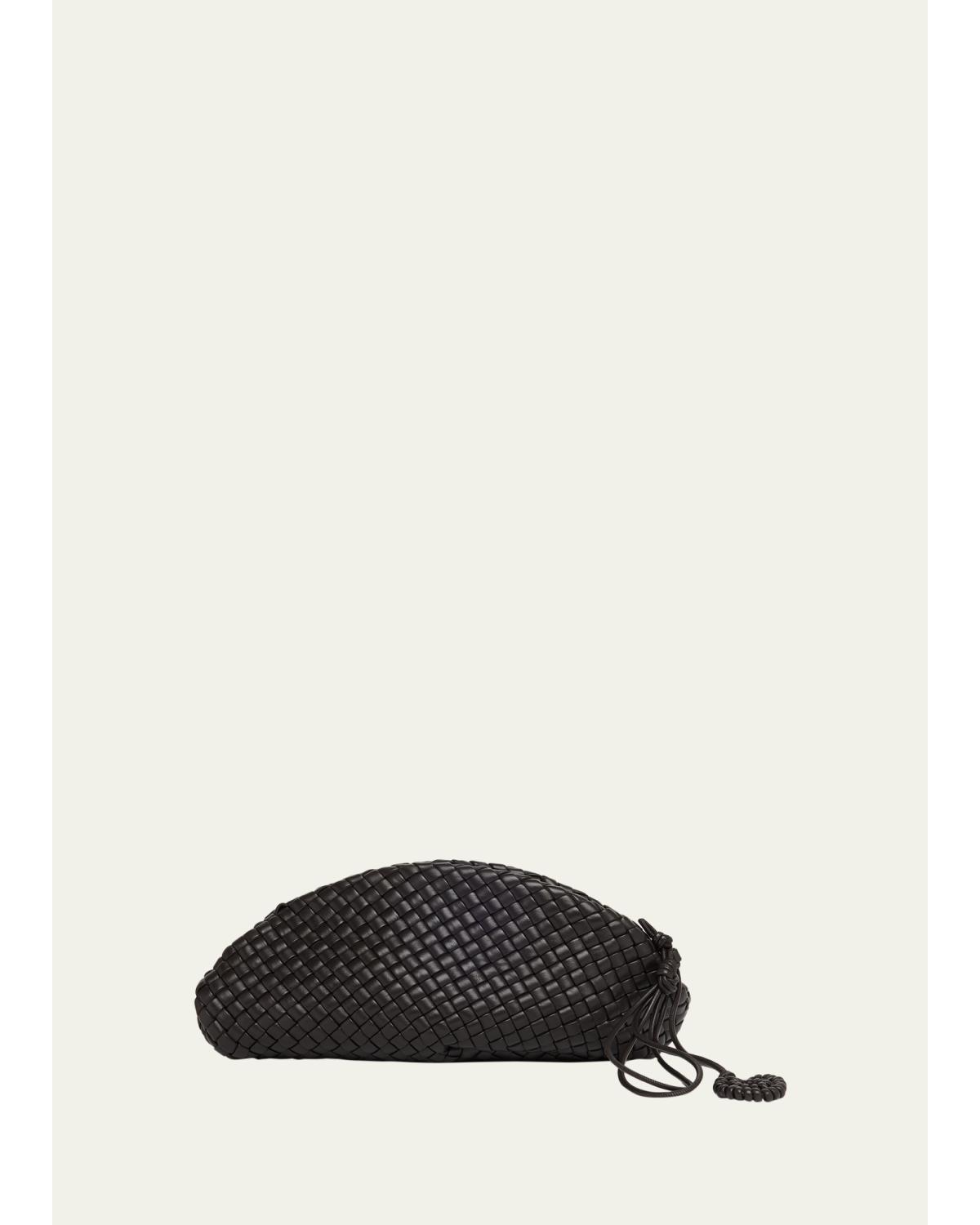 Padded Leather Sculptural Clutch Bag