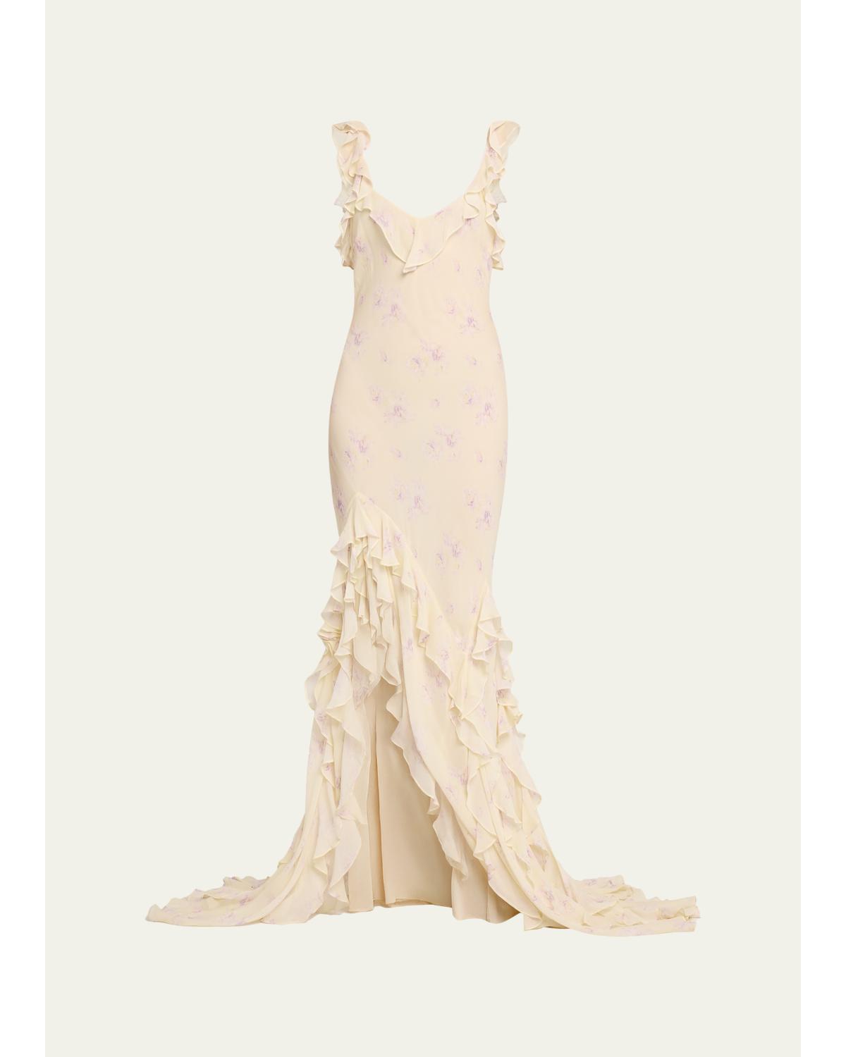 Roseline Floral Ruffle Maxi Dress