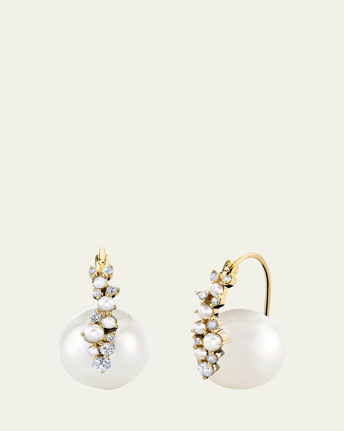 Sydney Evan 14K Diamond and Pearl Cocktail Earrings | Thumbnail 4 Sydney Evan 14K Diamond and Pearl Cocktail Earrings | Thumbnail 4