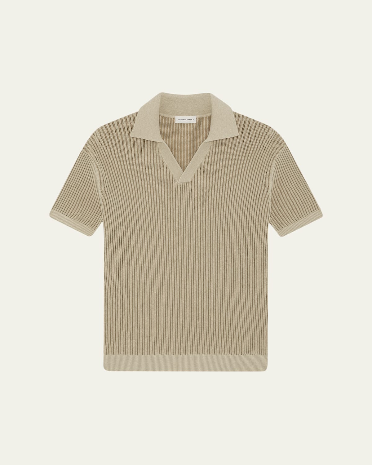 Rino Cottoncashmere Rib-Knit Polo Sweater