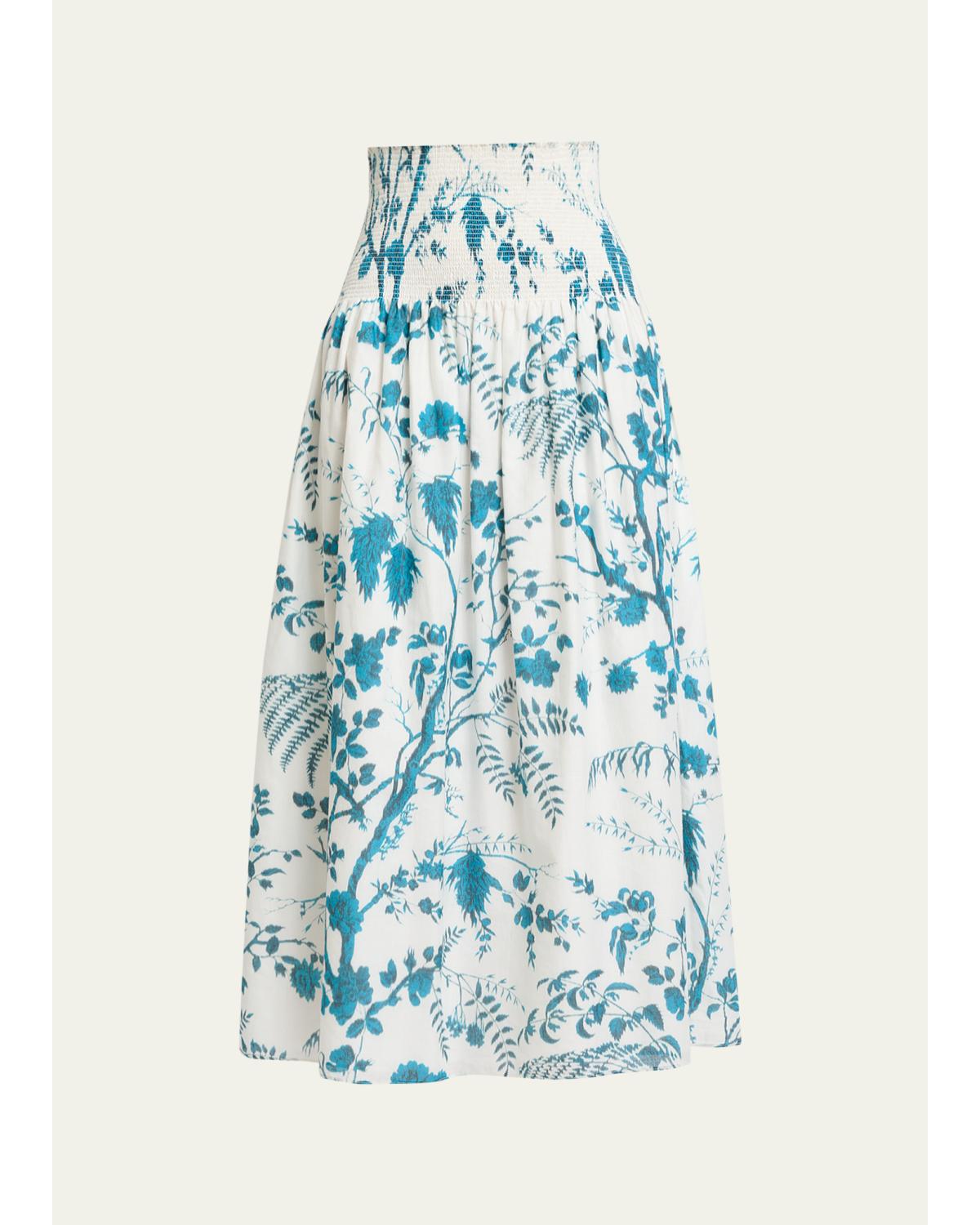 Floral Cotton-Linen Midi