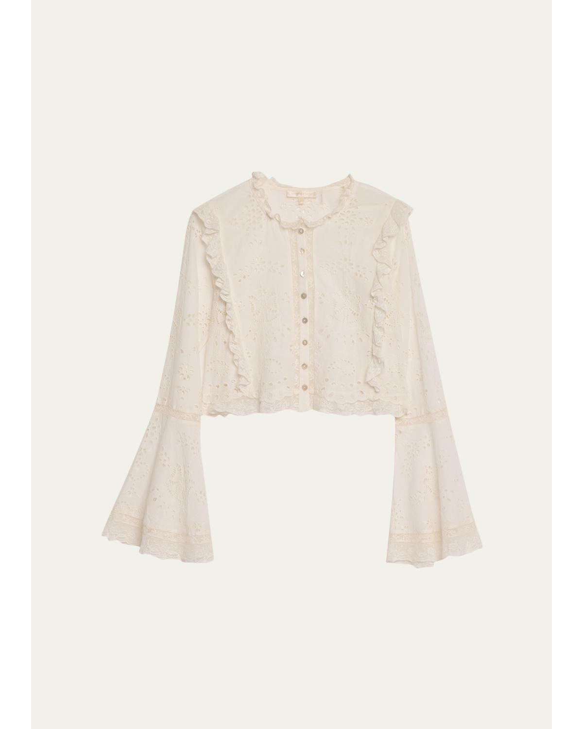 Hawthorn Eyelet-Embroidered Top