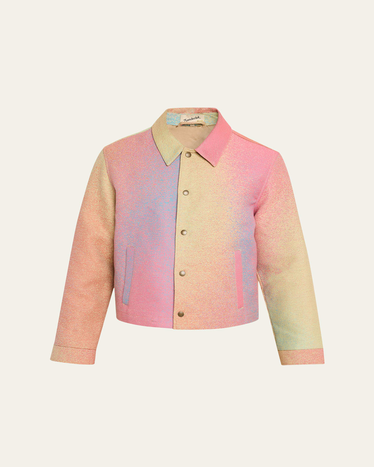 Sanderlak X Maharam Men's Multicolor Jacquard Blouson Jacket In Rainbow Degrade