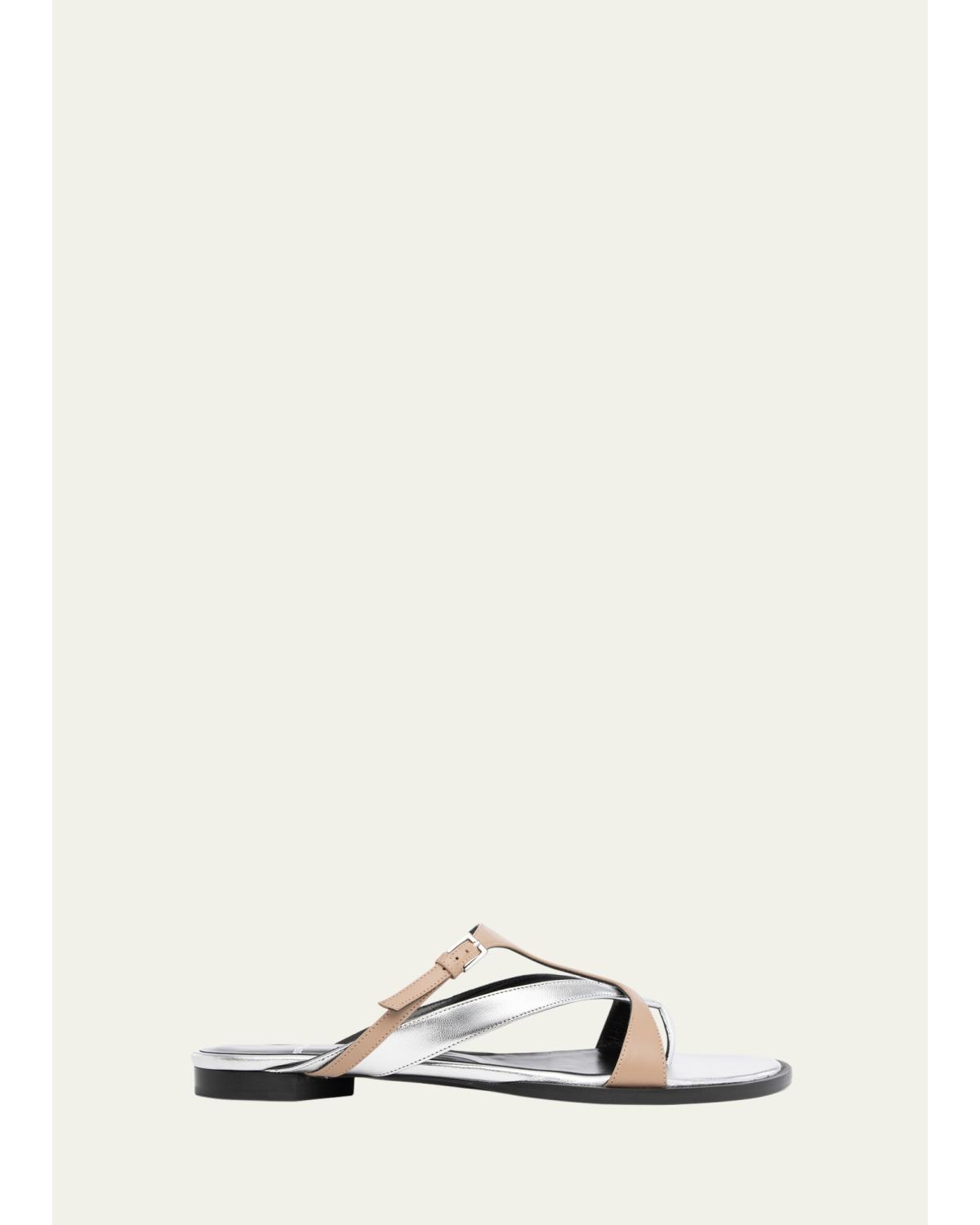Brasilia Bicolor Leather Thong Sandals