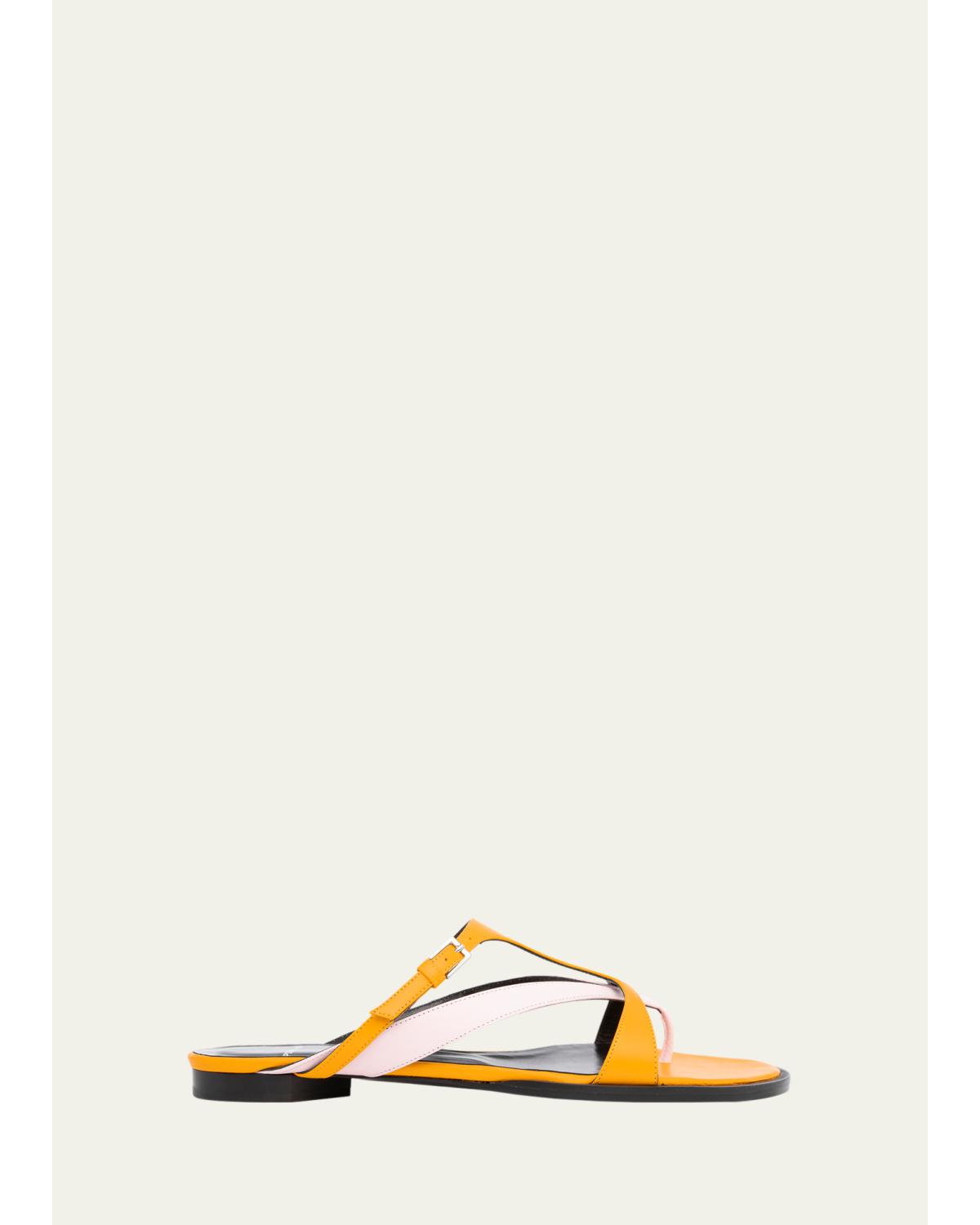 Brasilia Bicolor Leather Thong Sandals