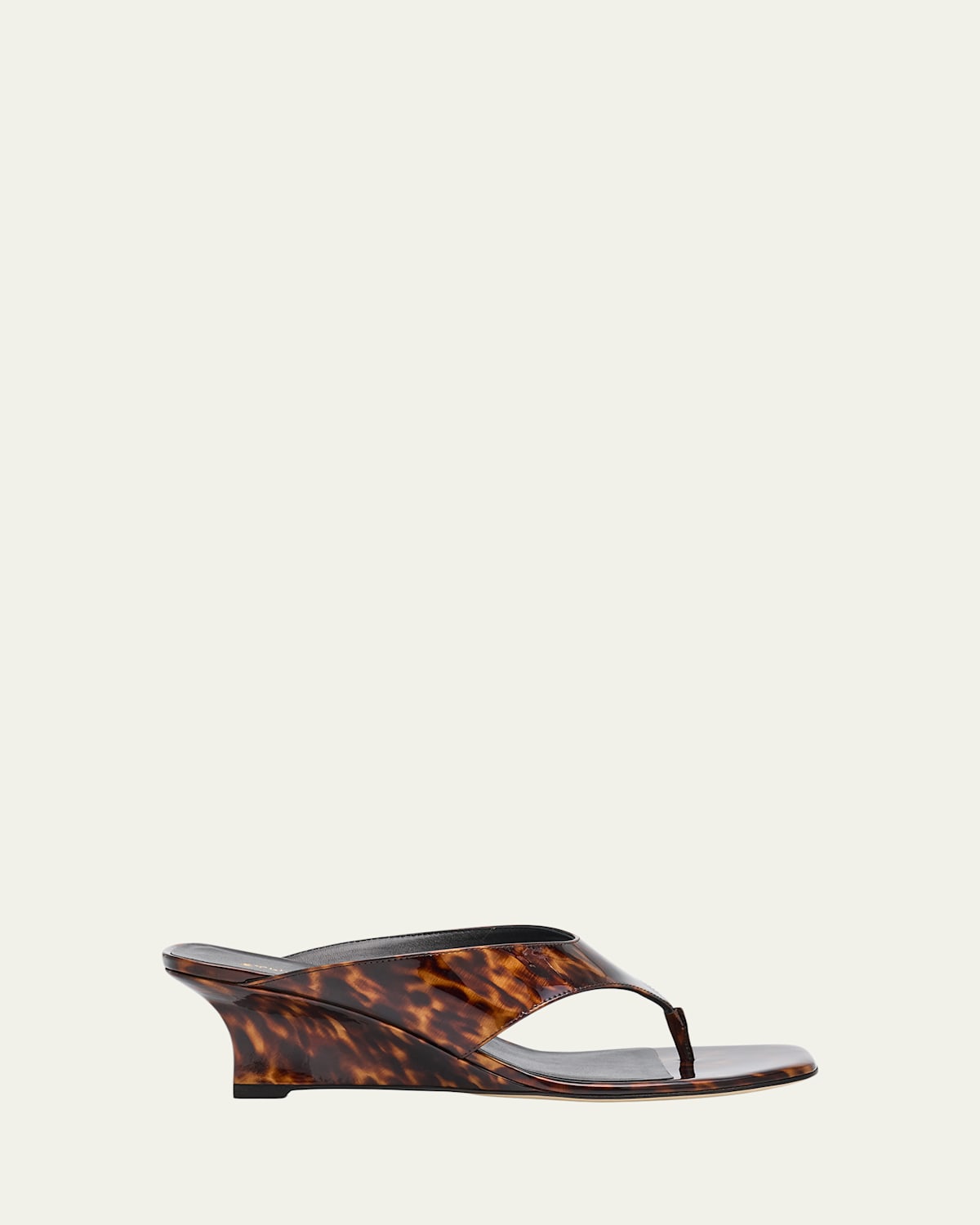 Stuart Weitzman 50mm Vinnie Printed Patent Leather Thong Sandals In Brown