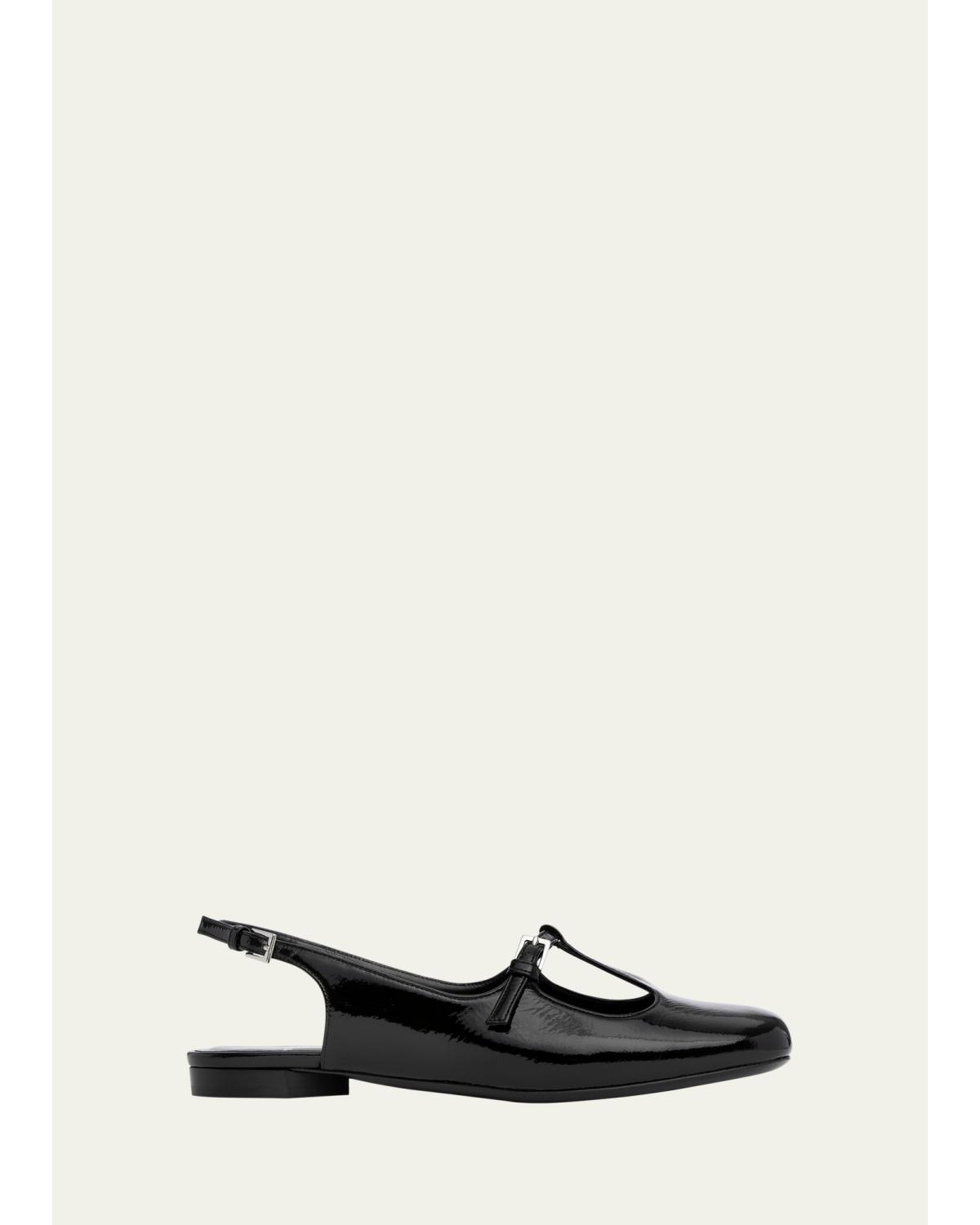 Mia Patent Leather Mary Jane Slingback Flats