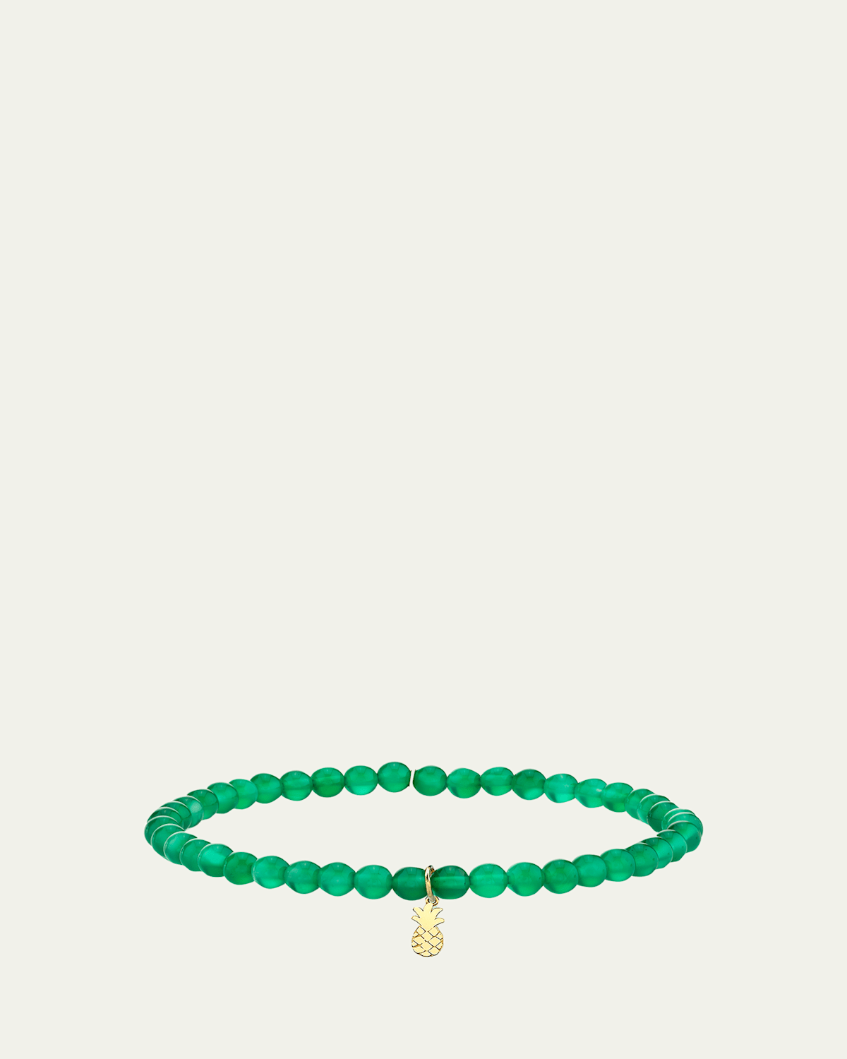 Sydney Evan 14K Tiny Pure Pineapple on Green Onyx Bracelet