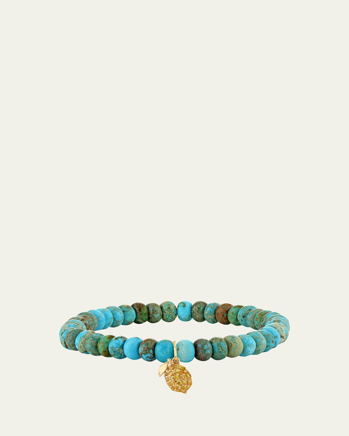 Sydney Evan 14K Yellow Sapphire Lemon Charm on Turquoise Bracelet | Thumbnail 4 Sydney Evan 14K Yellow Sapphire Lemon Charm on Turquoise Bracelet | Thumbnail 4