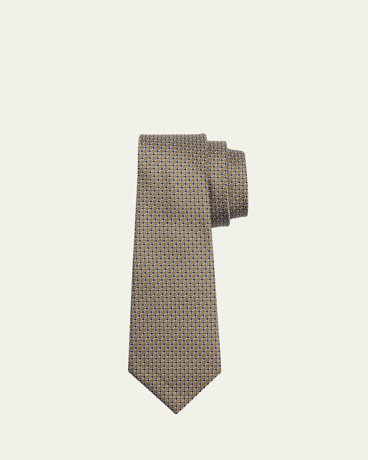 ZEGNA Men 's Micro-Geometric Silk Jacquard Tie