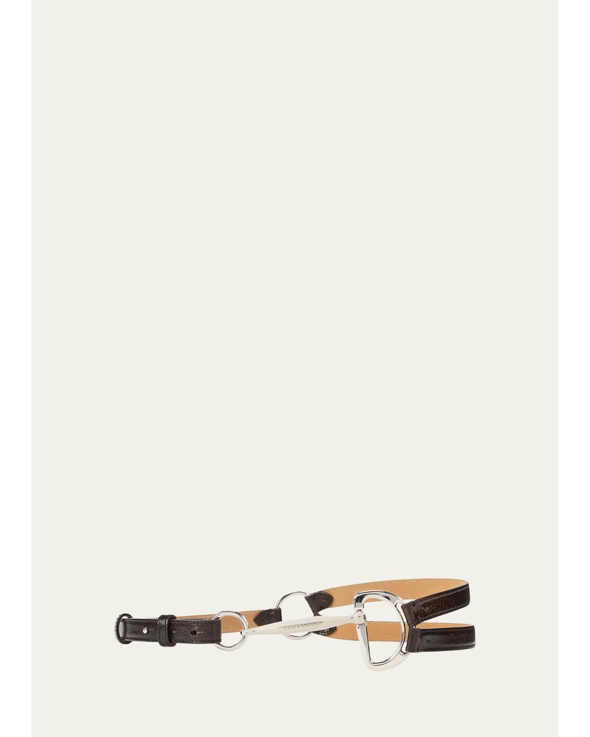 Distressed Equestrian Skinny Belt