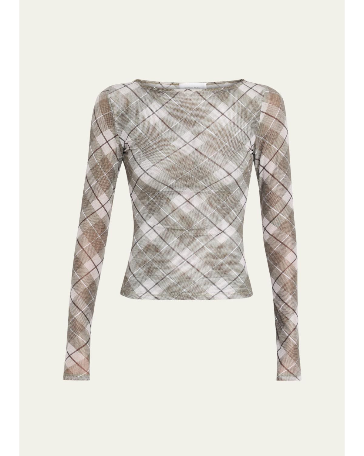 Flume Plaid-Print Top