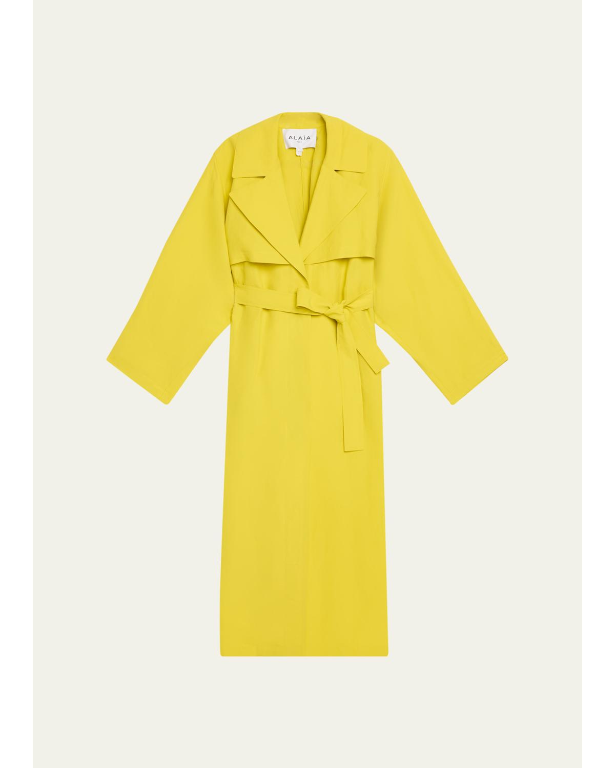 Paper Belted Midi Trench Coat