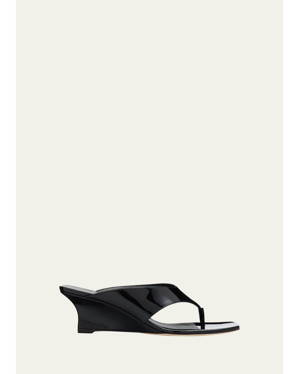 50Mm Vinnie Patent Leather Thong Sandals