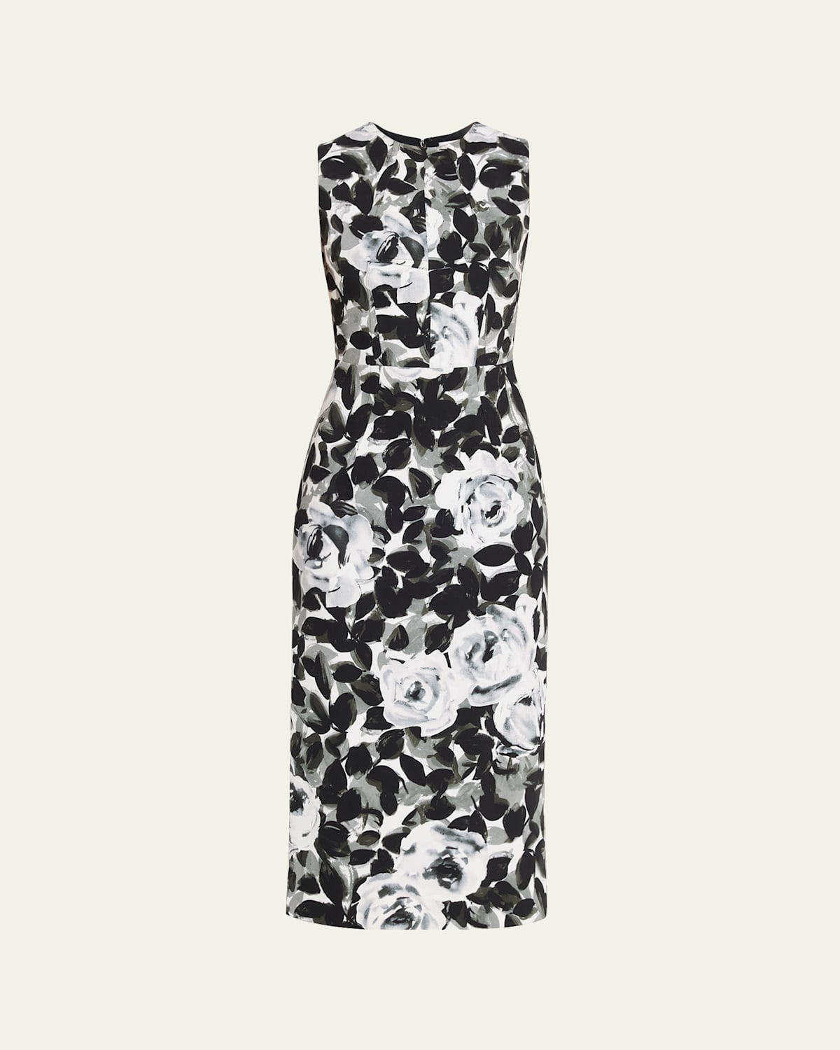 Michael Kors Sleeveless Floral-print Column Midi Dress In Multi