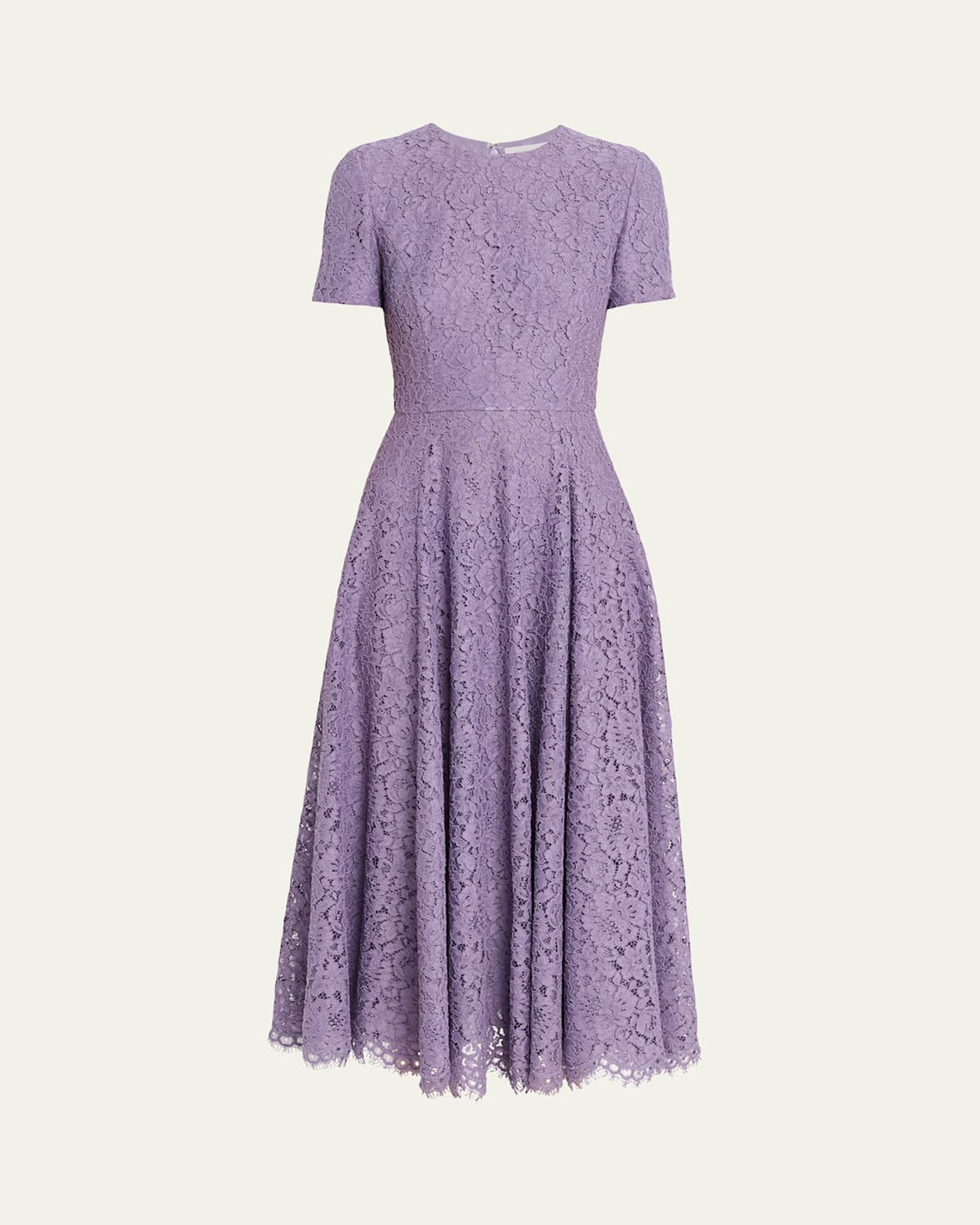 Michael Kors Floral Lace A-line Midi Dress In Purple