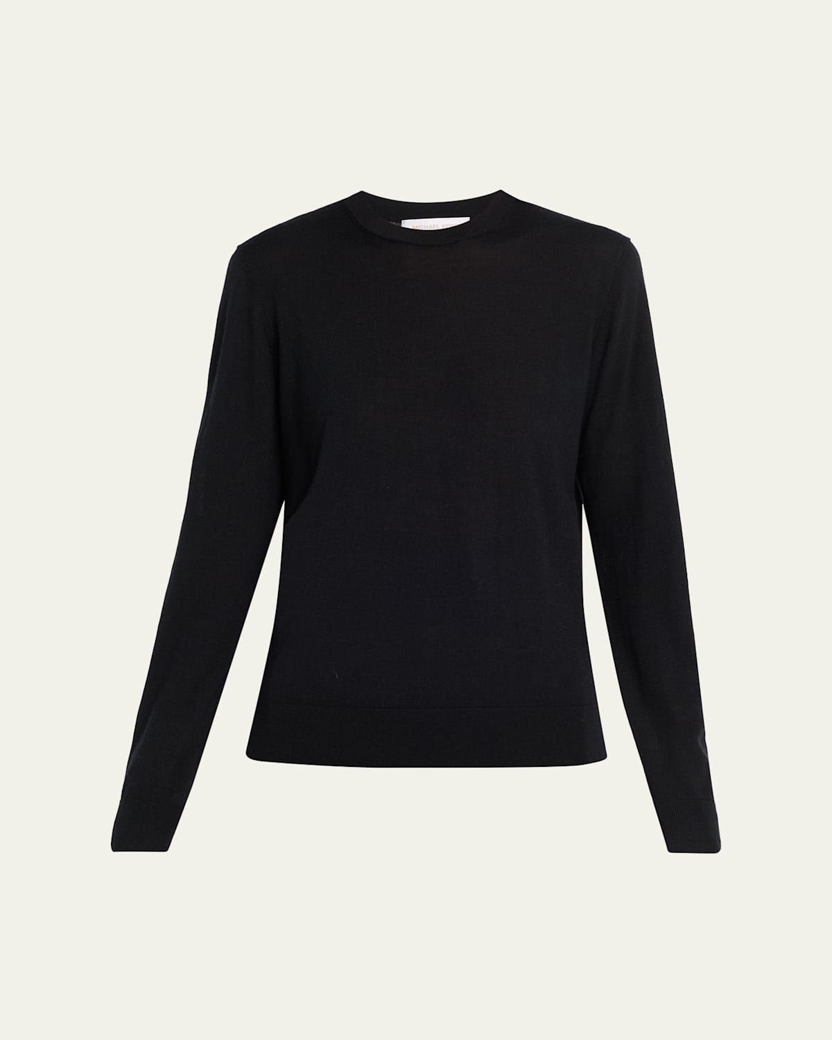 Michael Kors Crewneck Wool-blend Sweater In Black