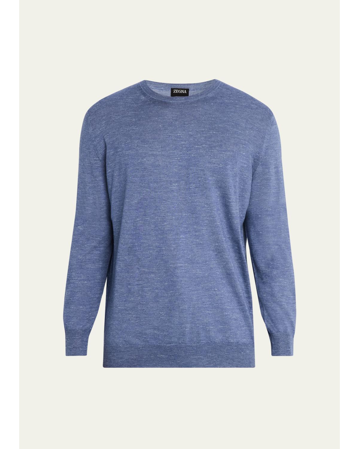 Men'S Silk, Cashmere And Linen Crewneck Sweater