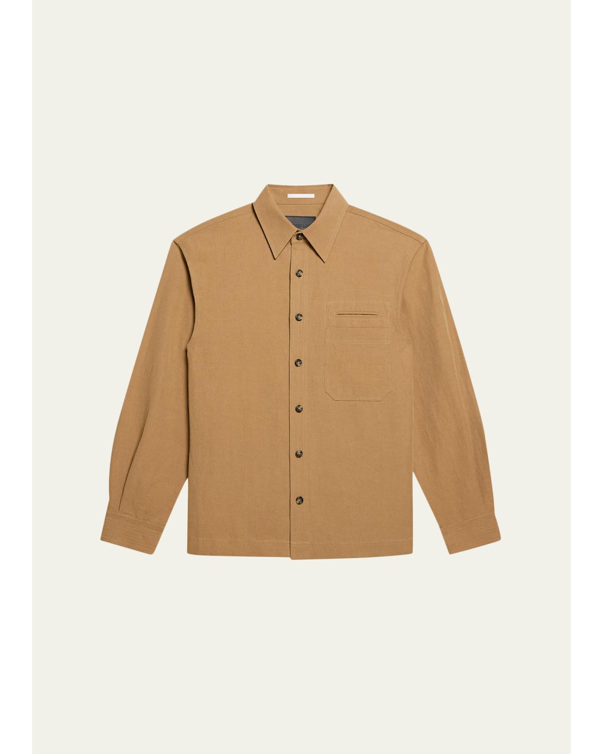 Men'S Sailor Slub Cotton And Linen Overshirt