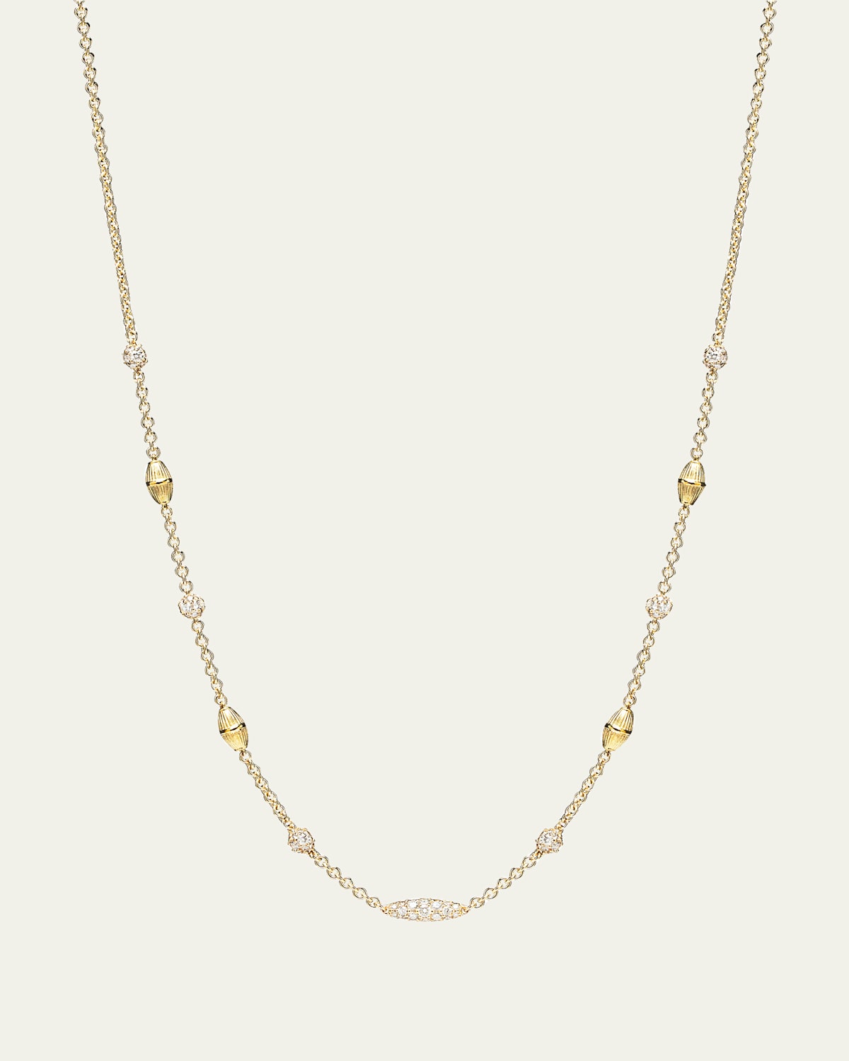 Paul Morelli 18K Yellow Gold Diamond Pipette Necklace