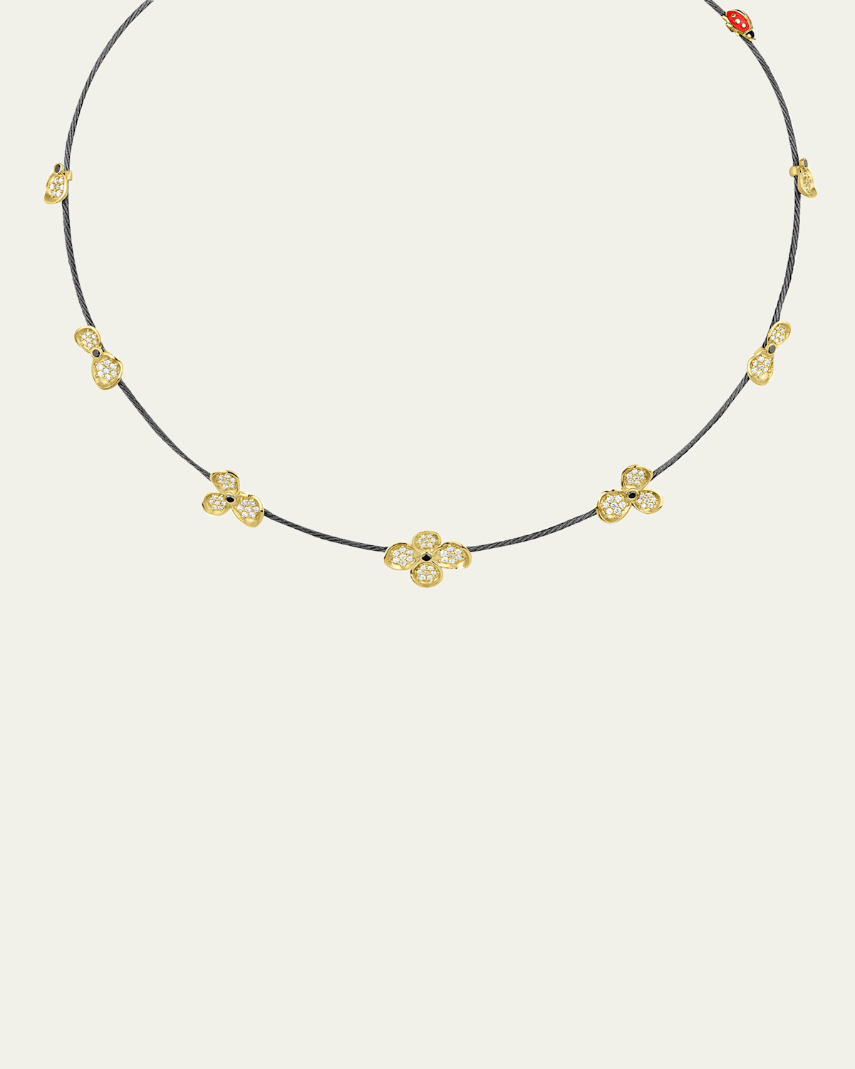 Paul Morelli 18K Yellow Gold Diamond Forget Me Not Necklace