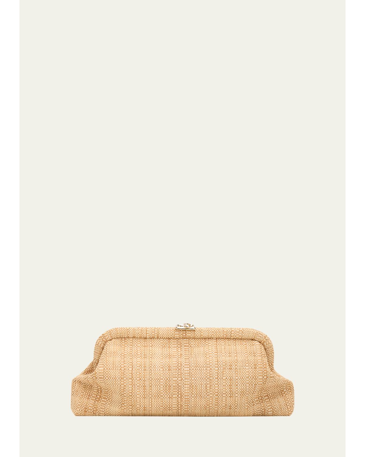 Skylar Woven Raffia Clutch Bag