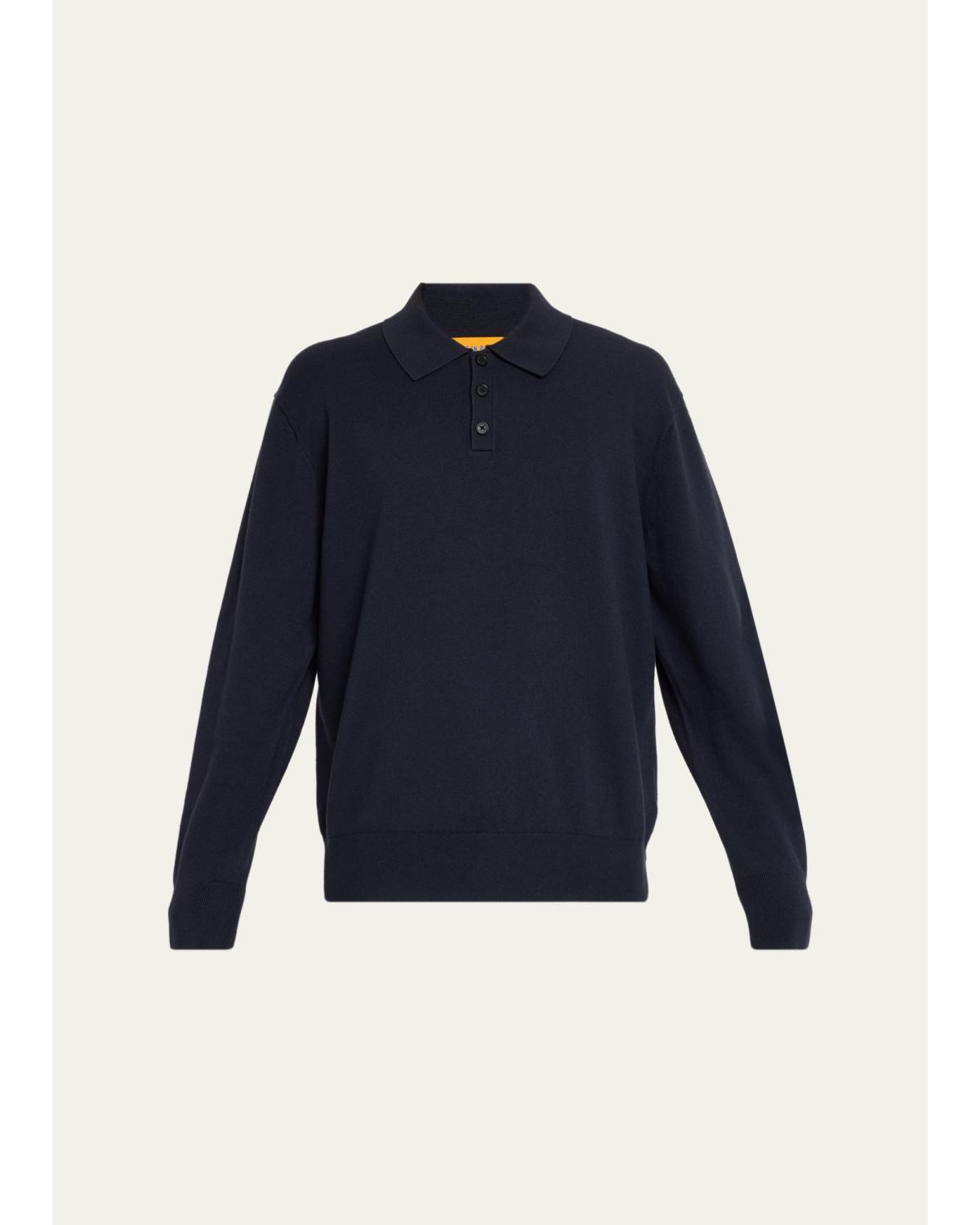 Men'S Cotton-Cashmere Allday Polo Sweater
