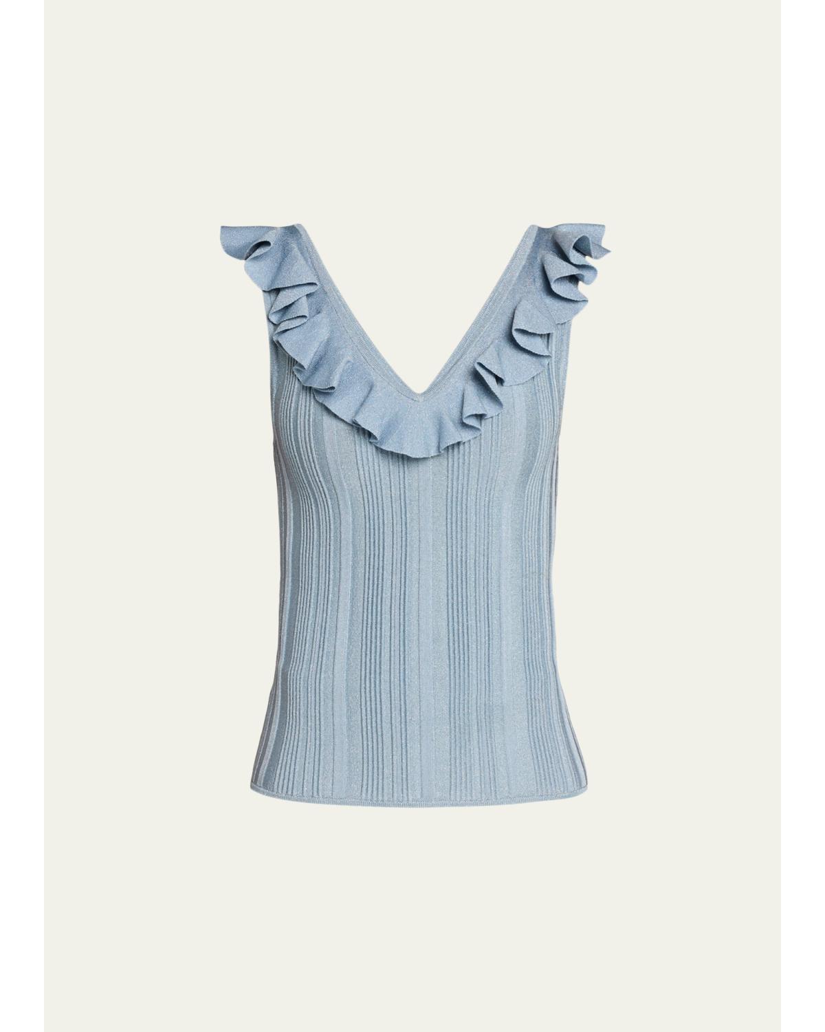 Aster Metallic Frill Top