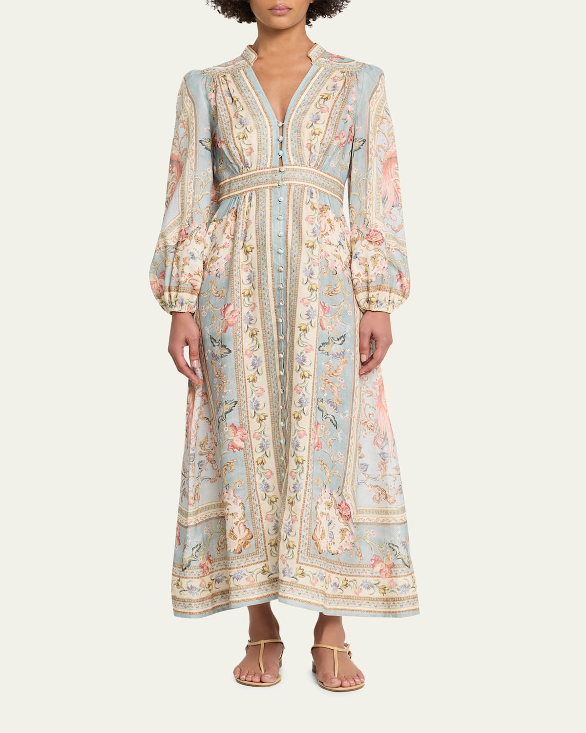 Roselight Plunge Midi Dress