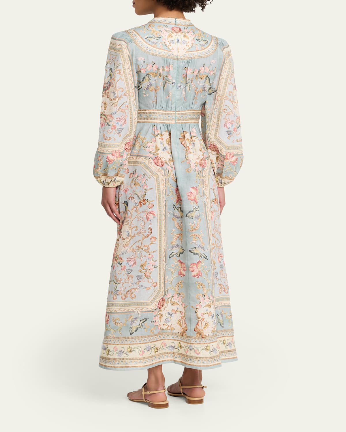 Roselight Plunge Midi Dress