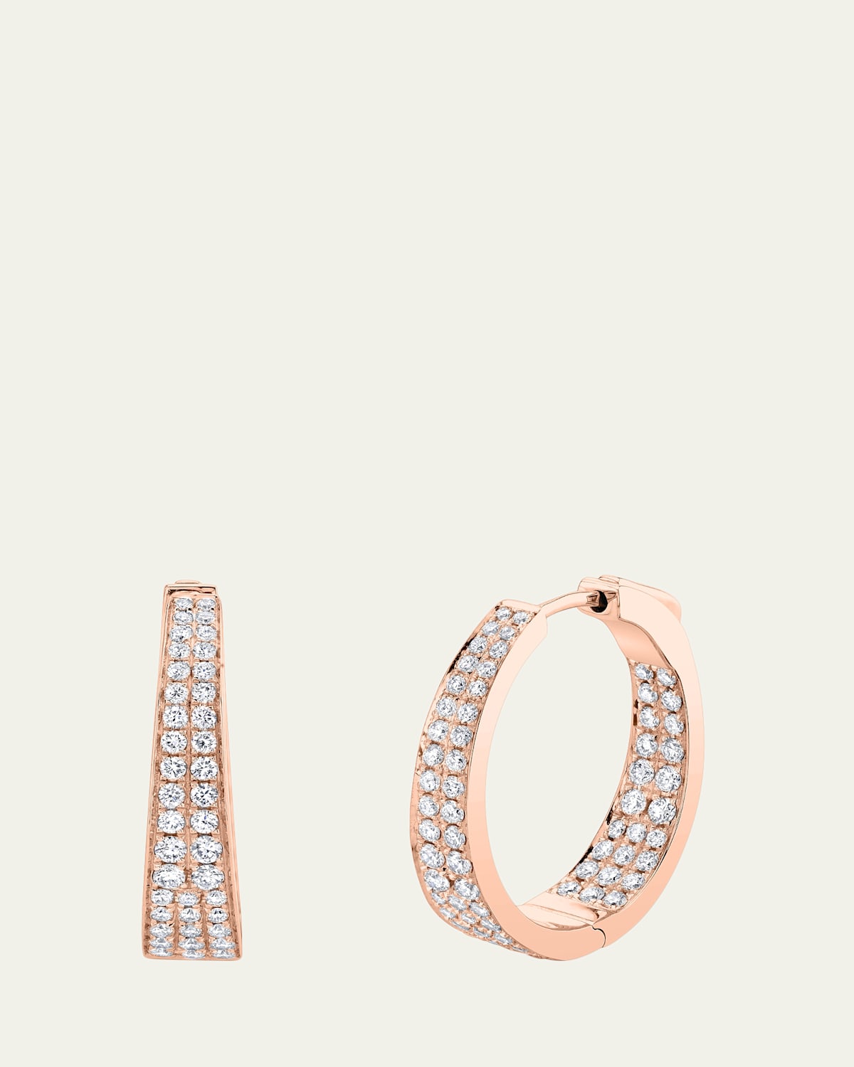 Anita Ko 18K Rose Gold Classic Medium Diamond Meryl Hoop Earrings