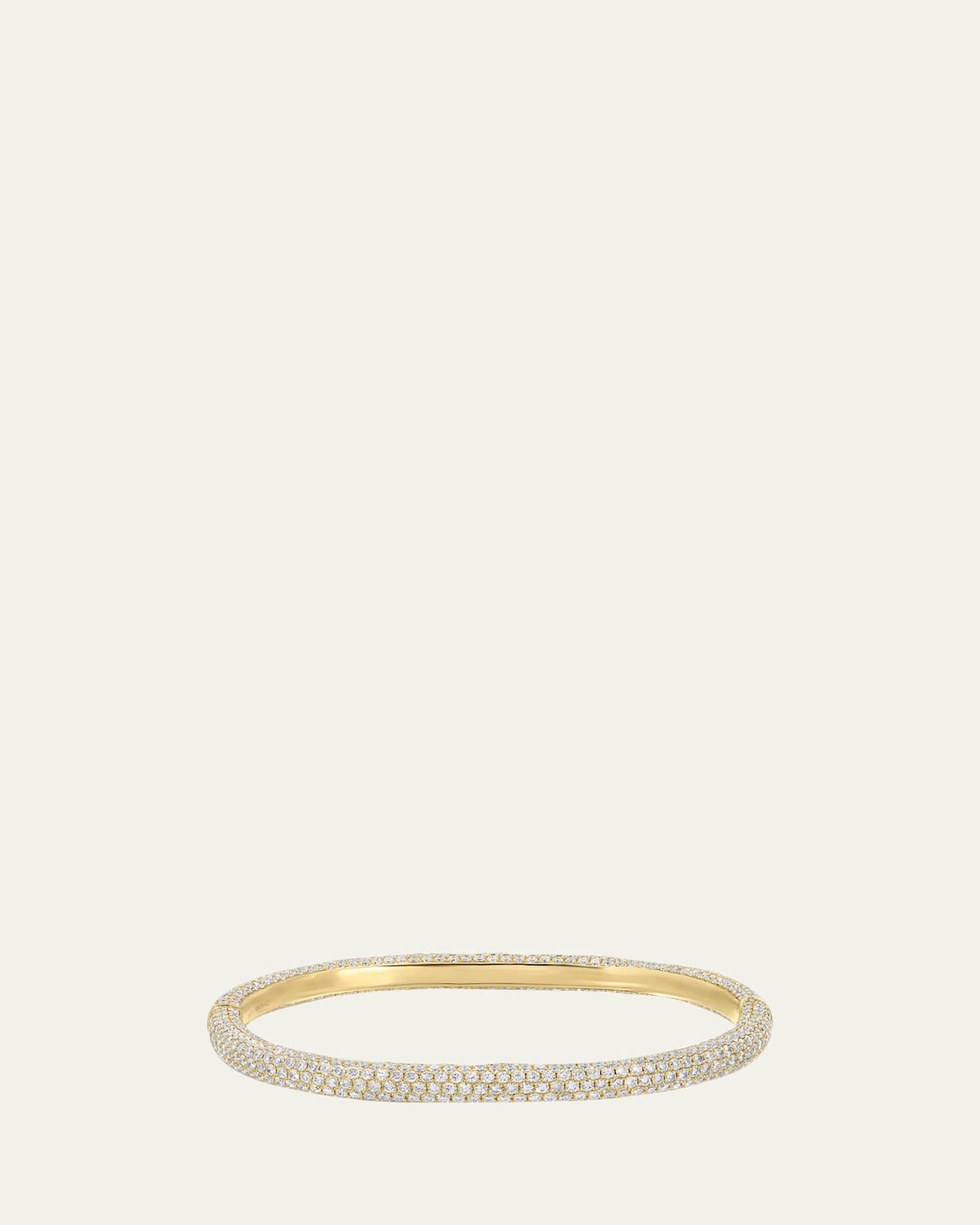 Anita Ko 18K Yellow Gold Pave Diamond Cosmo Oval Bangle