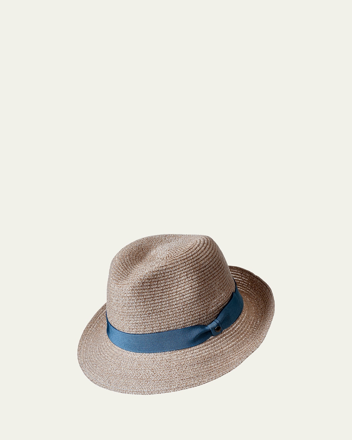 Inverni Men's Small-Brim Woven Hemp Panama Hat