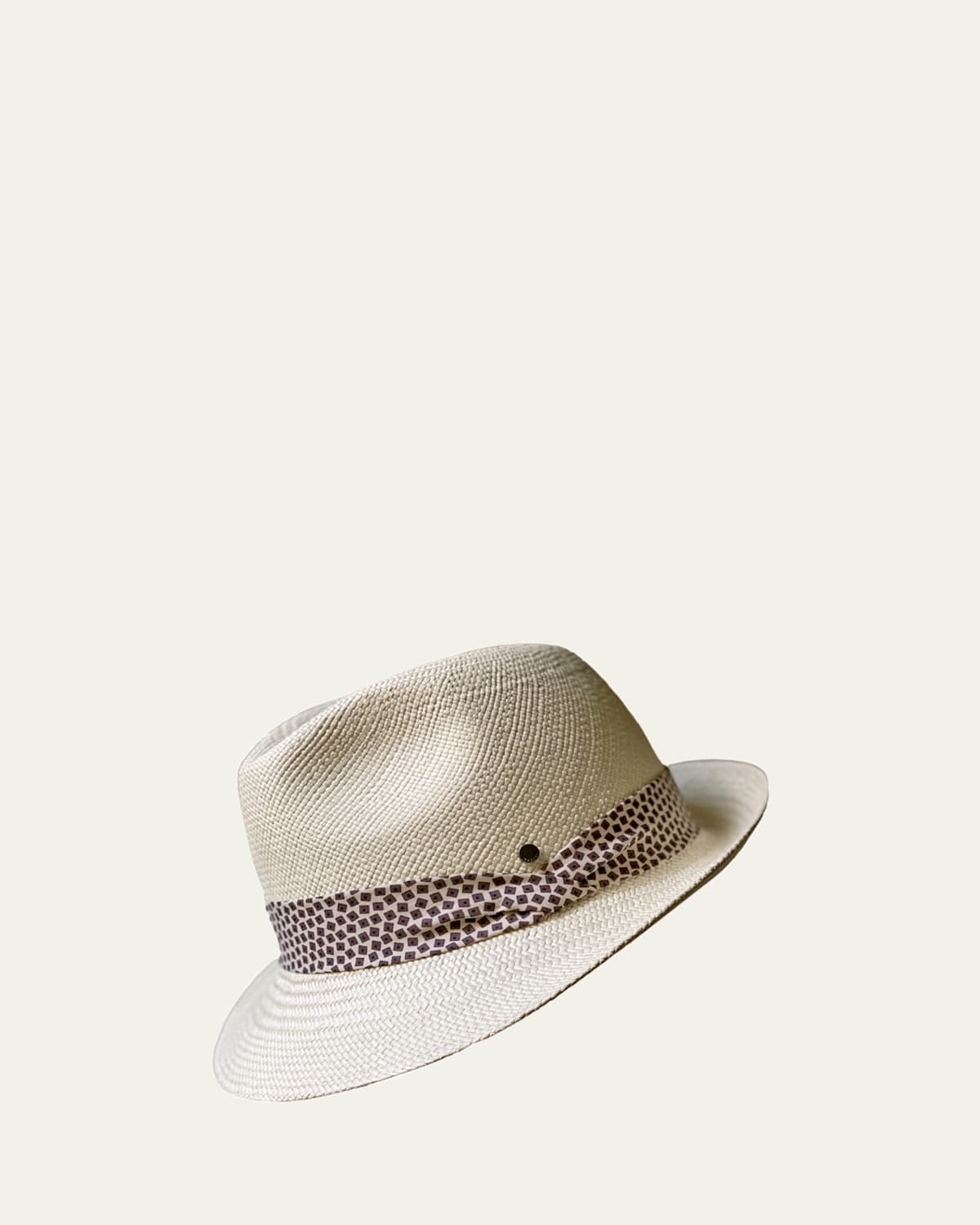 Inverni Men's Small-brim Panama Straw Hat