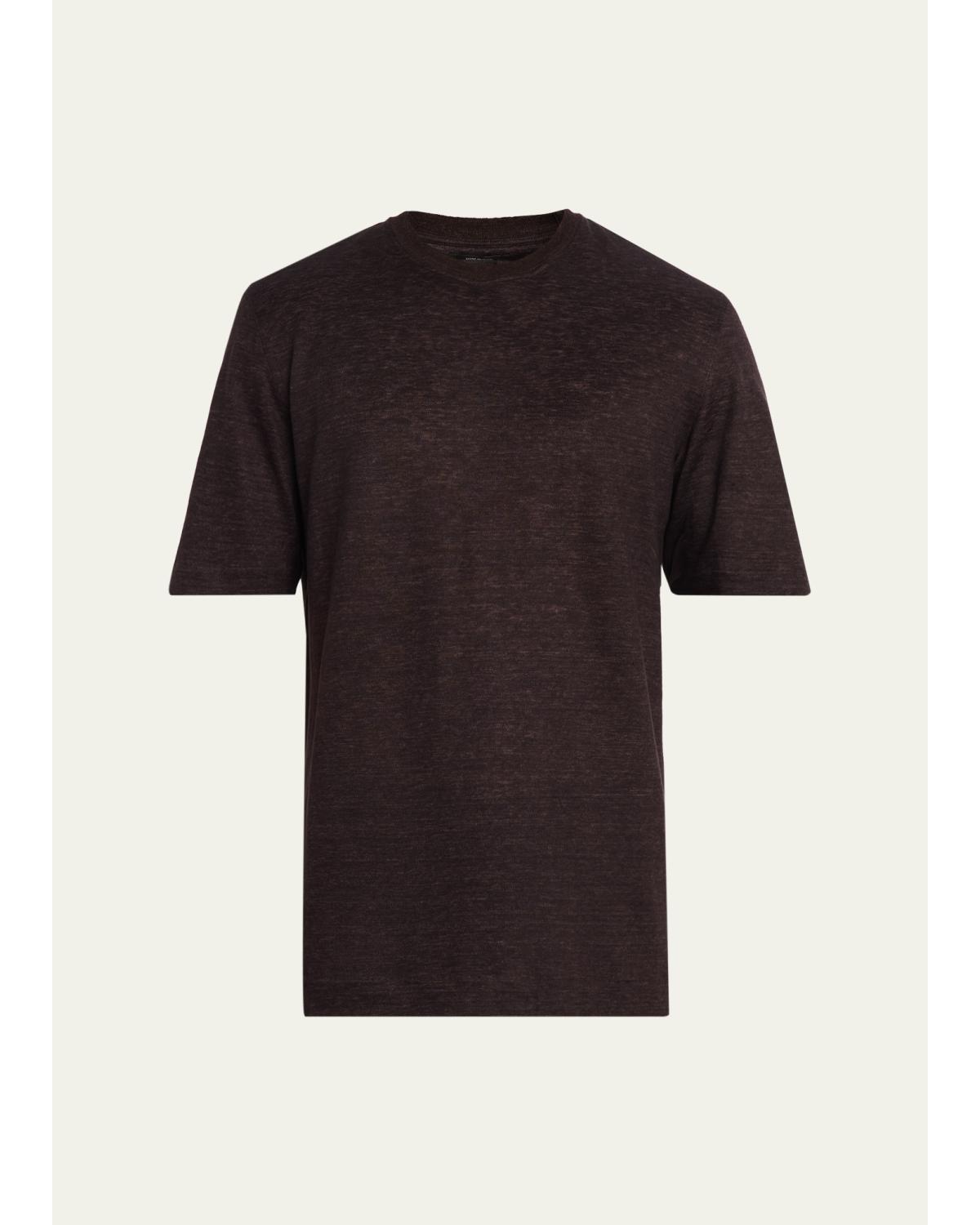 Men'S Linen Crewneck T-Shirt