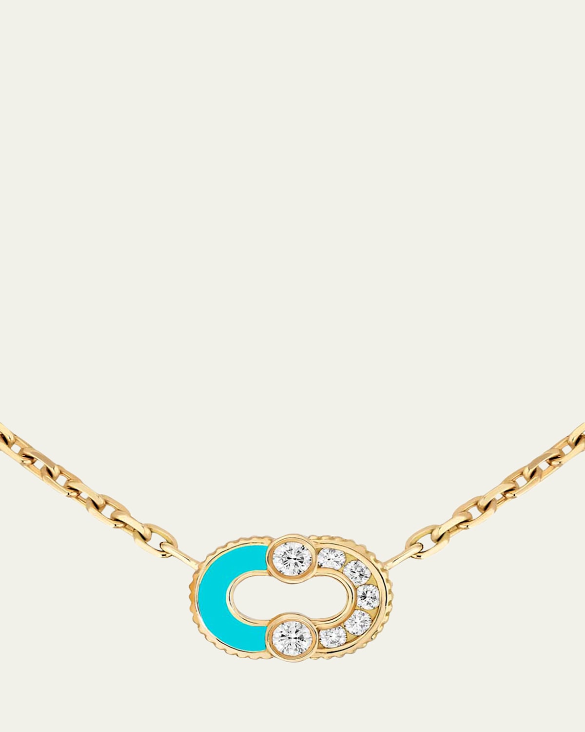 Viltier Magnetic Semi 18K Yellow Gold, Turquoise & 0.26 TCW Diamond Pendant Necklace