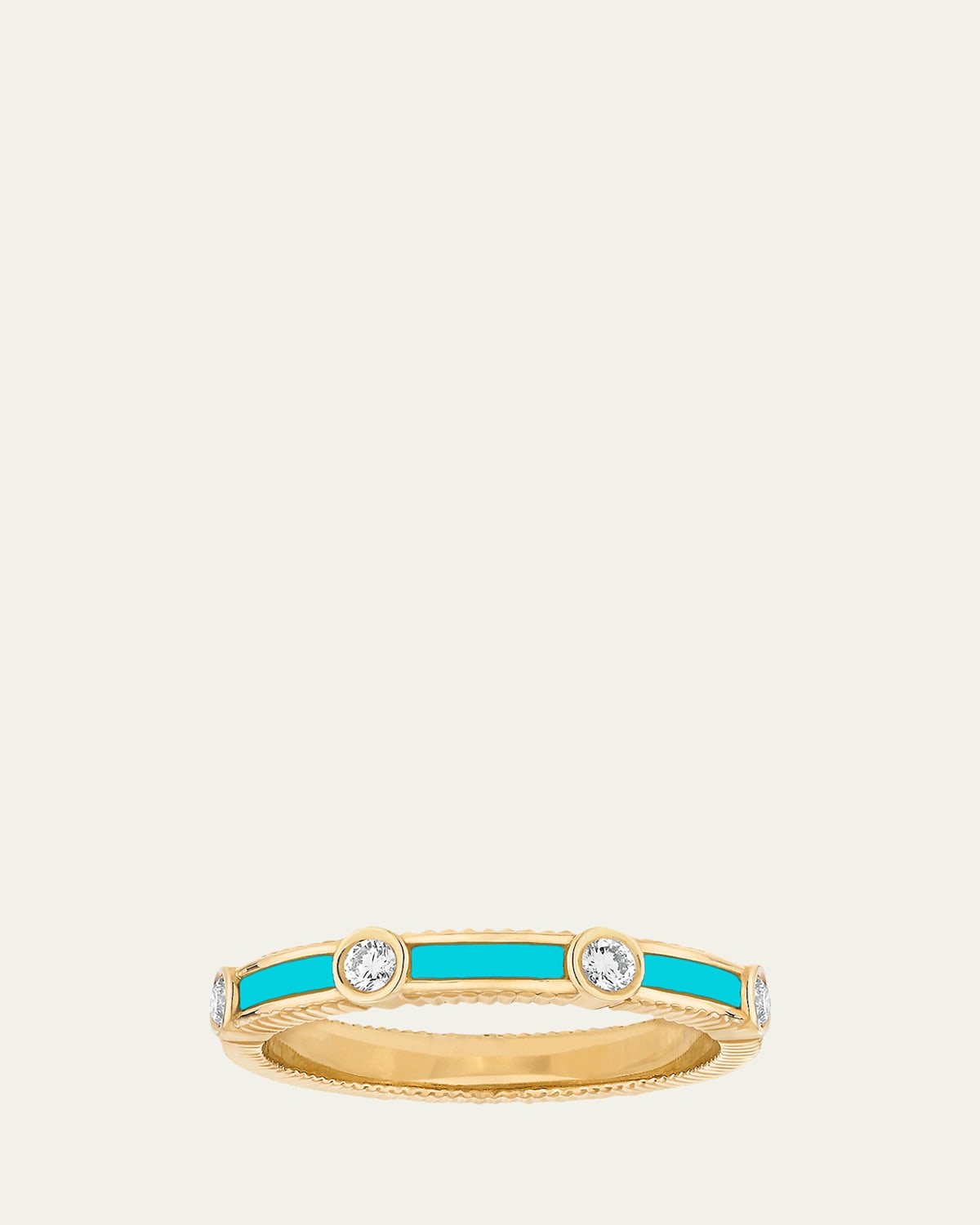 Viltier Rayon 18K Yellow Gold, Turquoise & 0.23 TCW Diamond Ring
