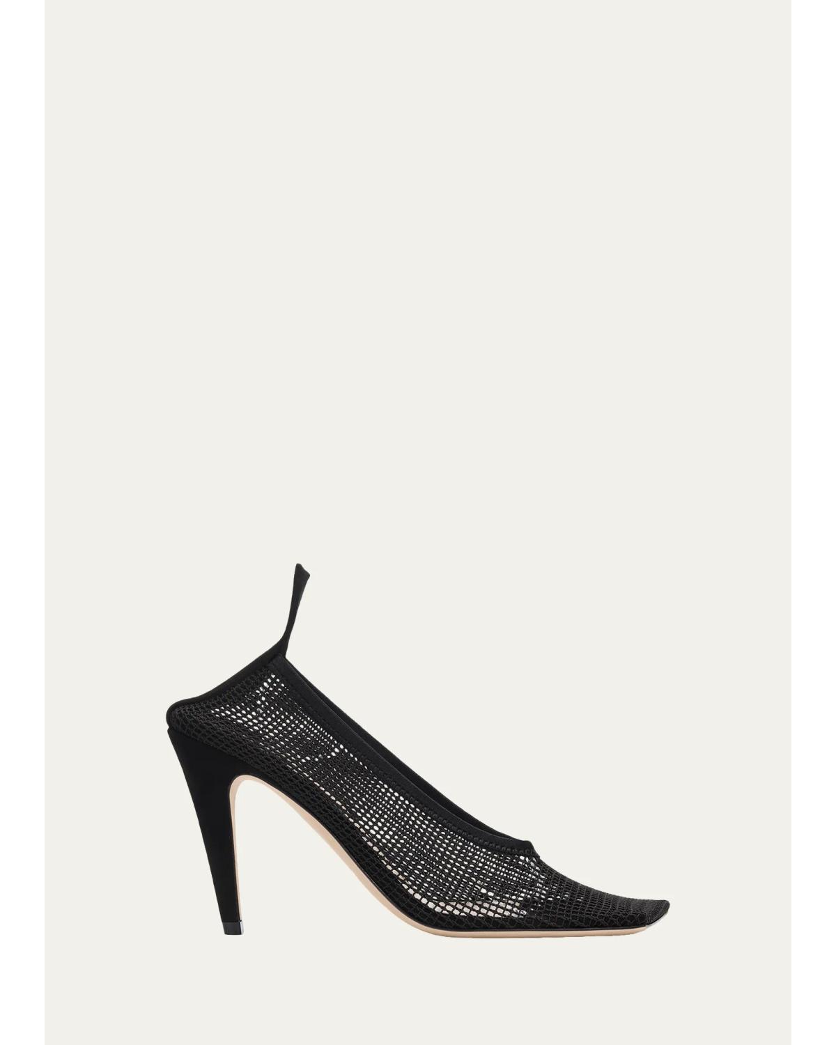 Christen 95mm Edge Mesh Cuff Pumps In Black