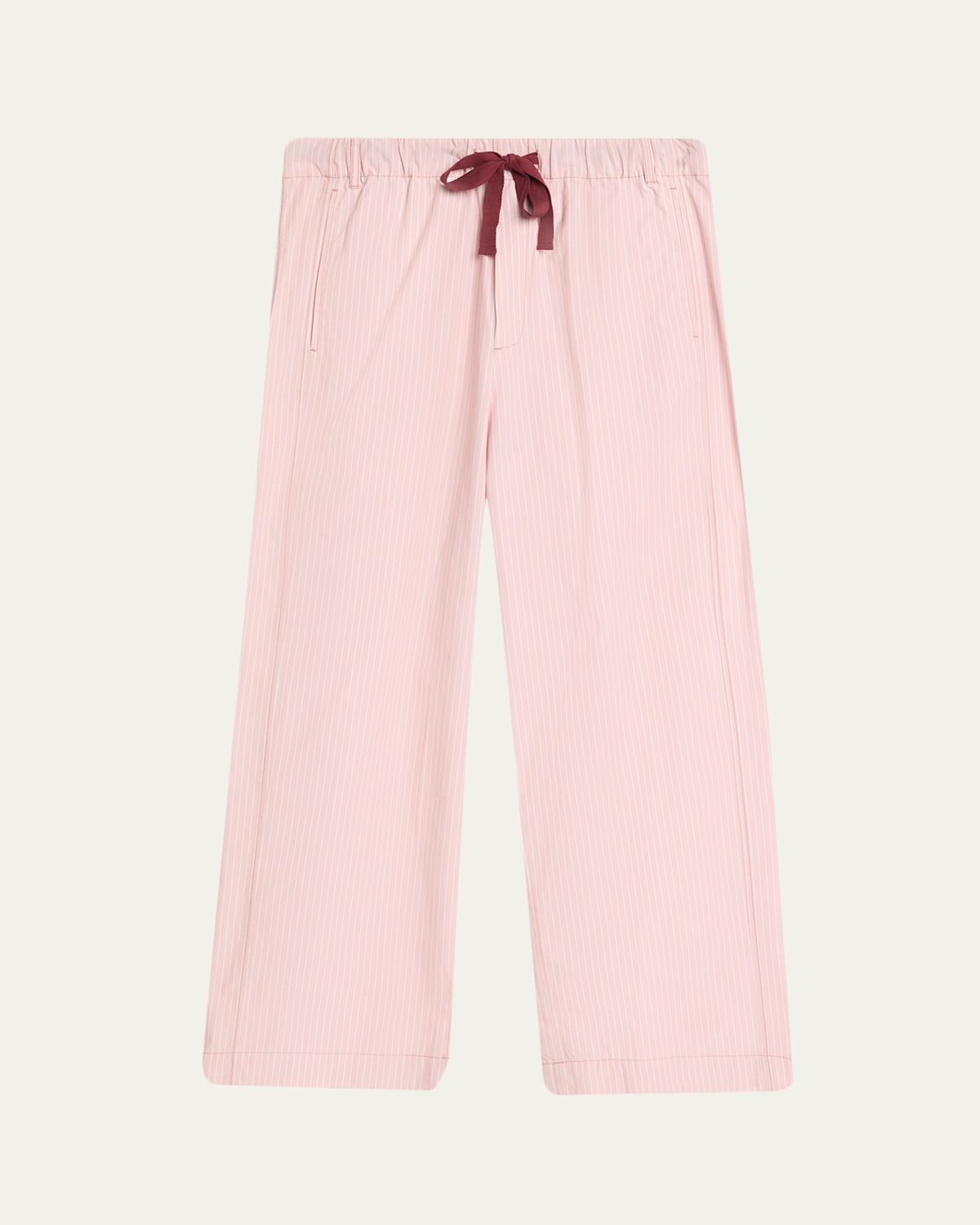 Sanderlak Men's Cotton Poplin Stripe Wide-leg Pants In Red