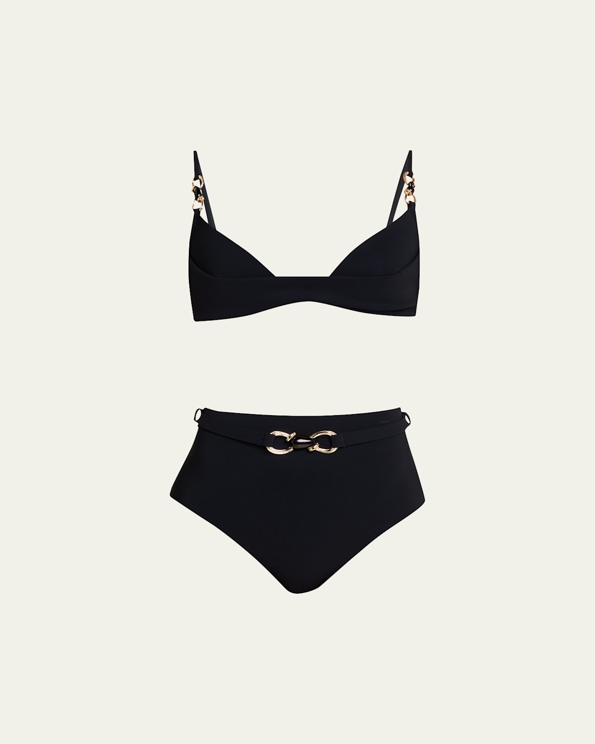 Zimmermann Mahon Trim Detail Two-piece Swimsuit In Black
