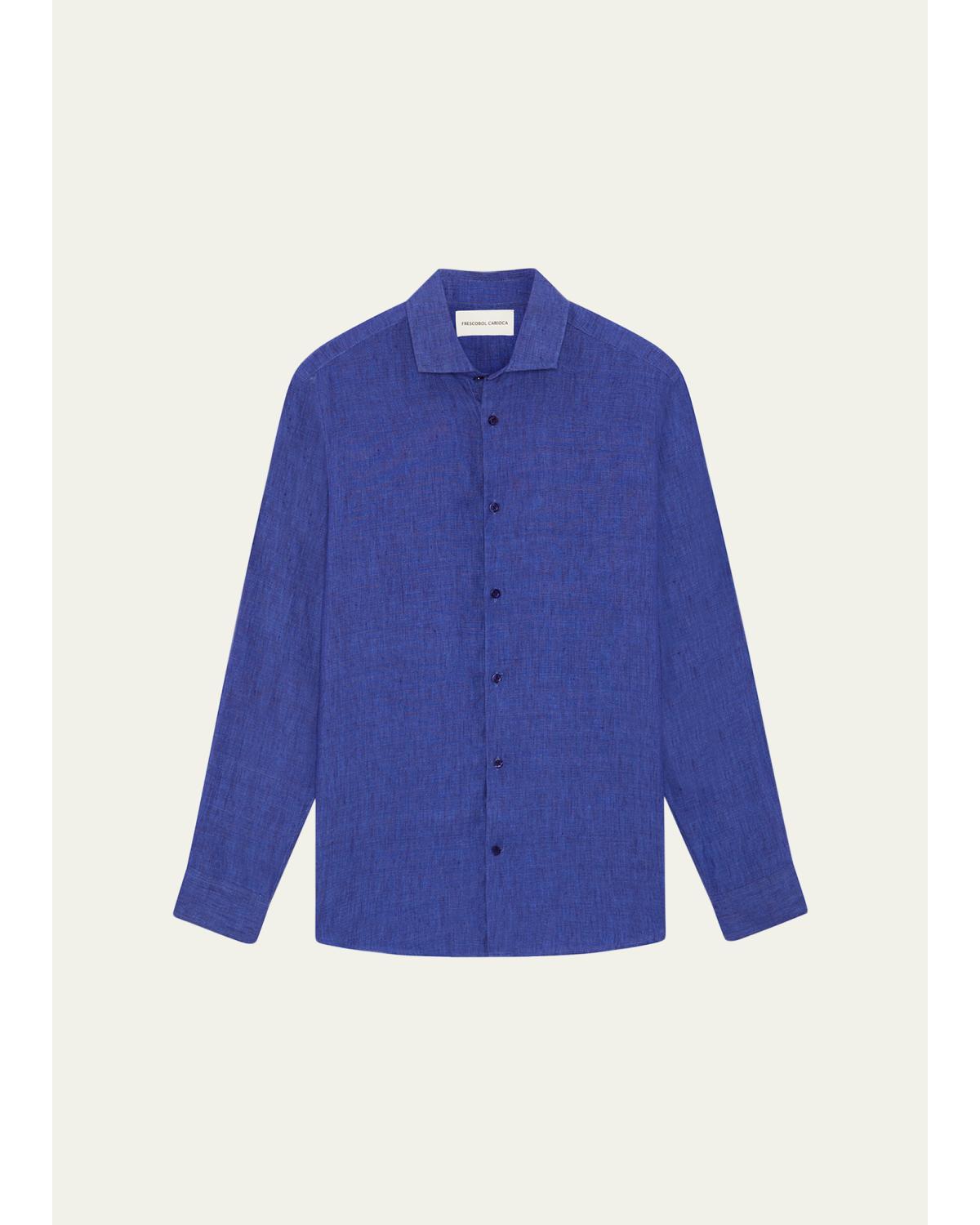 Men'S Anton Linen Button-Down Shirt