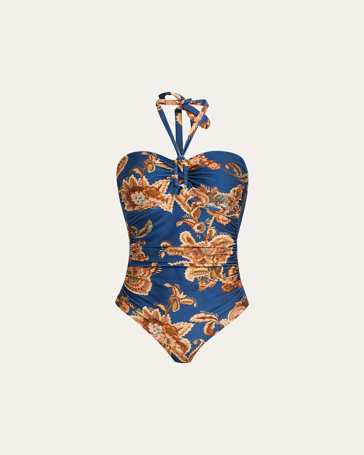 Zimmermann Aster Wide Link One-piece Swimsuit In Blue
